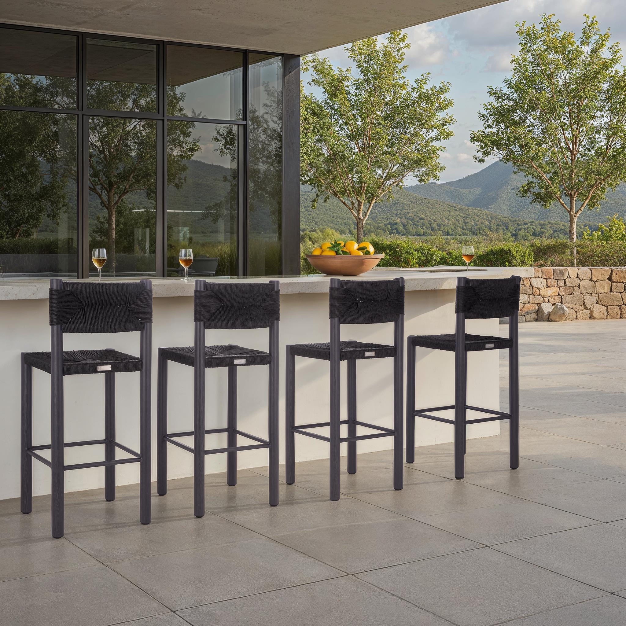 Romona Rattan Weaving Outdoor Barstool - Set of 2 - Image 6