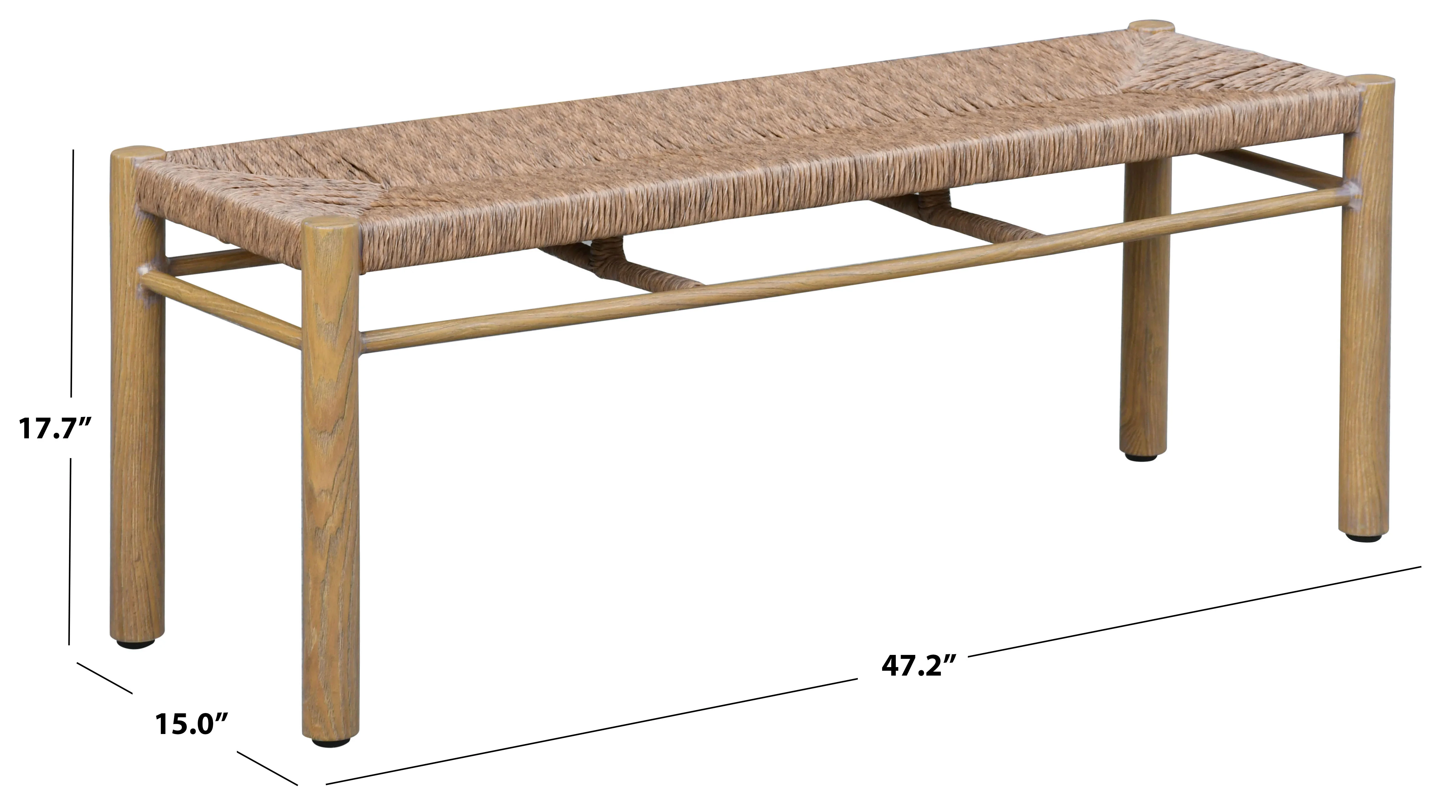 Romona Rattan Weaving Outdoor Bench - Image 7