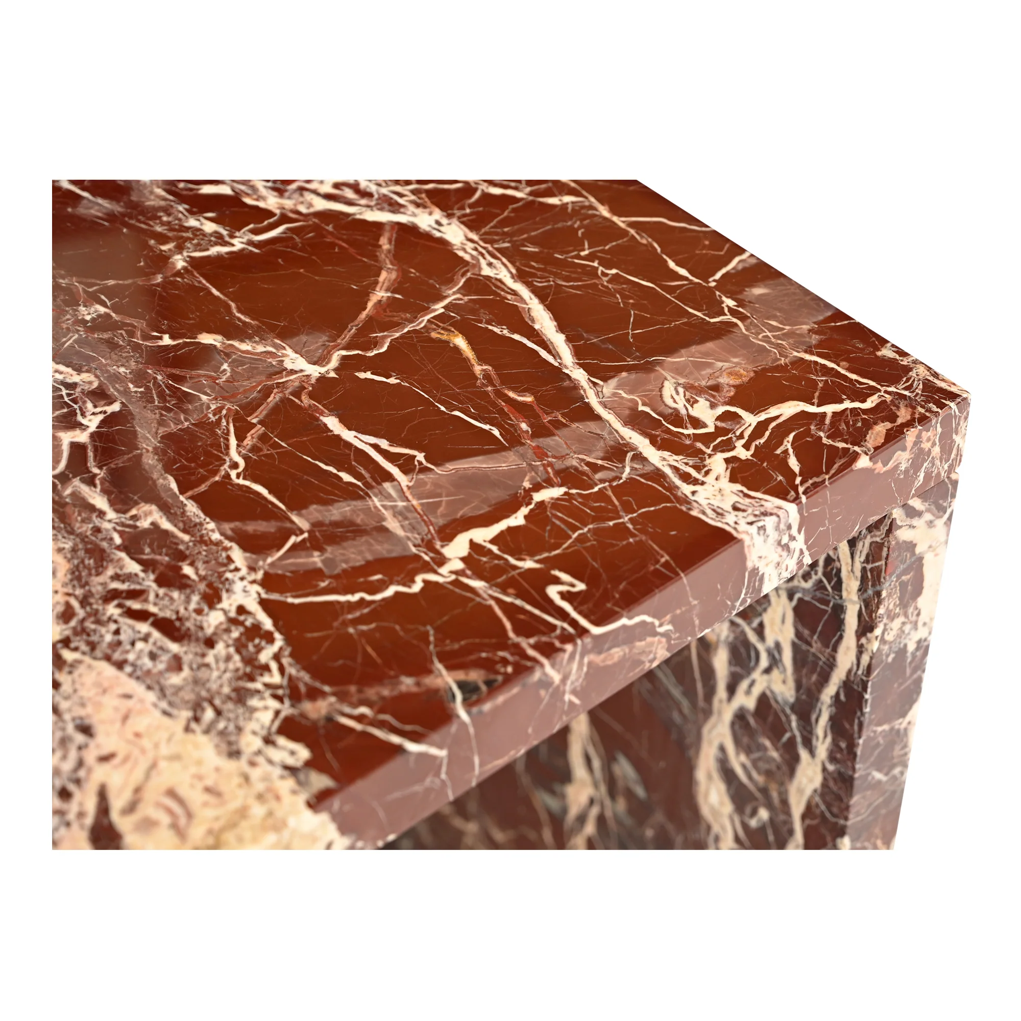 Rosa Accent Table Rosso Levanto Marble - Image 6