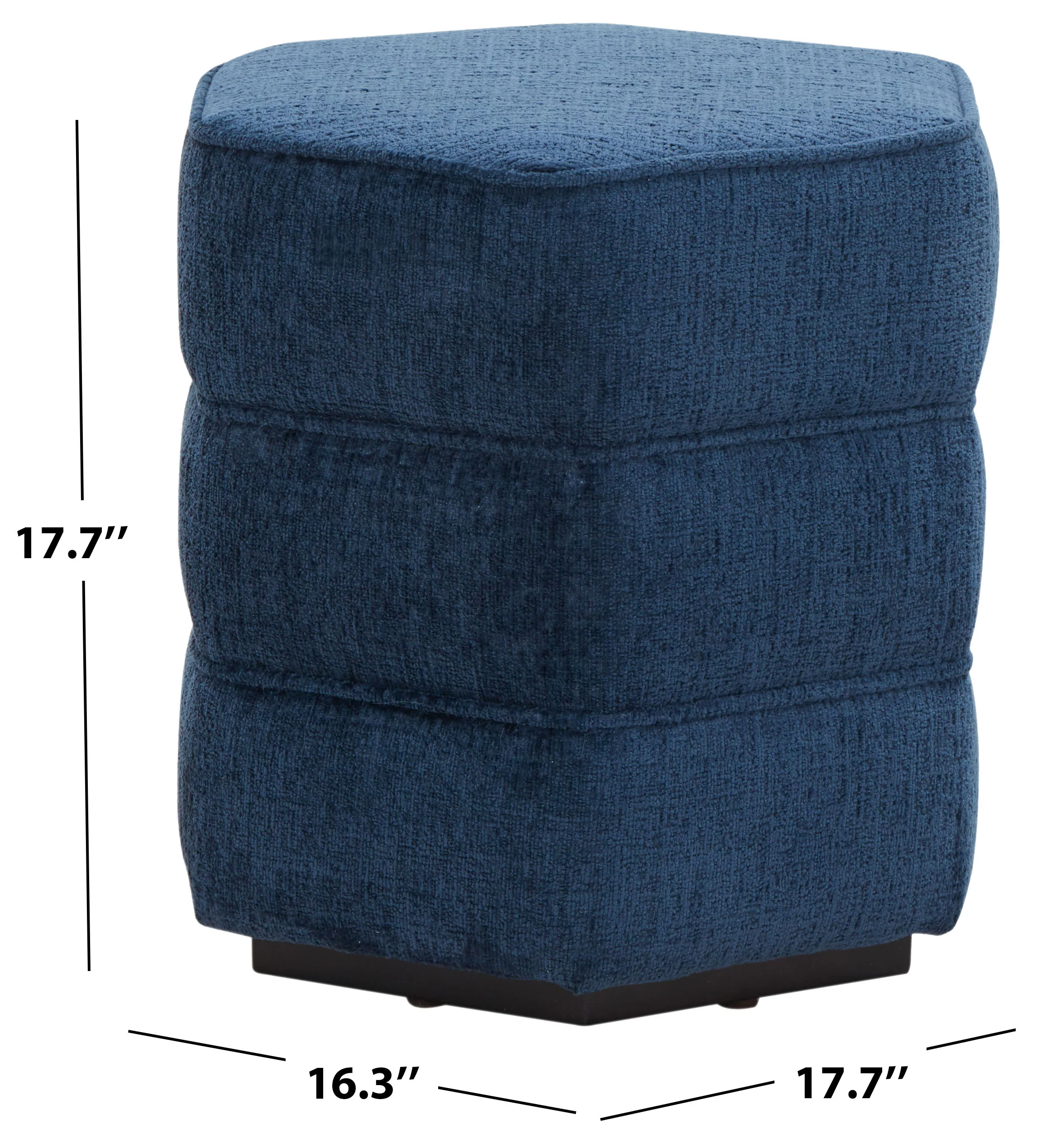 Rosaria Chenille Hexagon Ottoman - Image 12