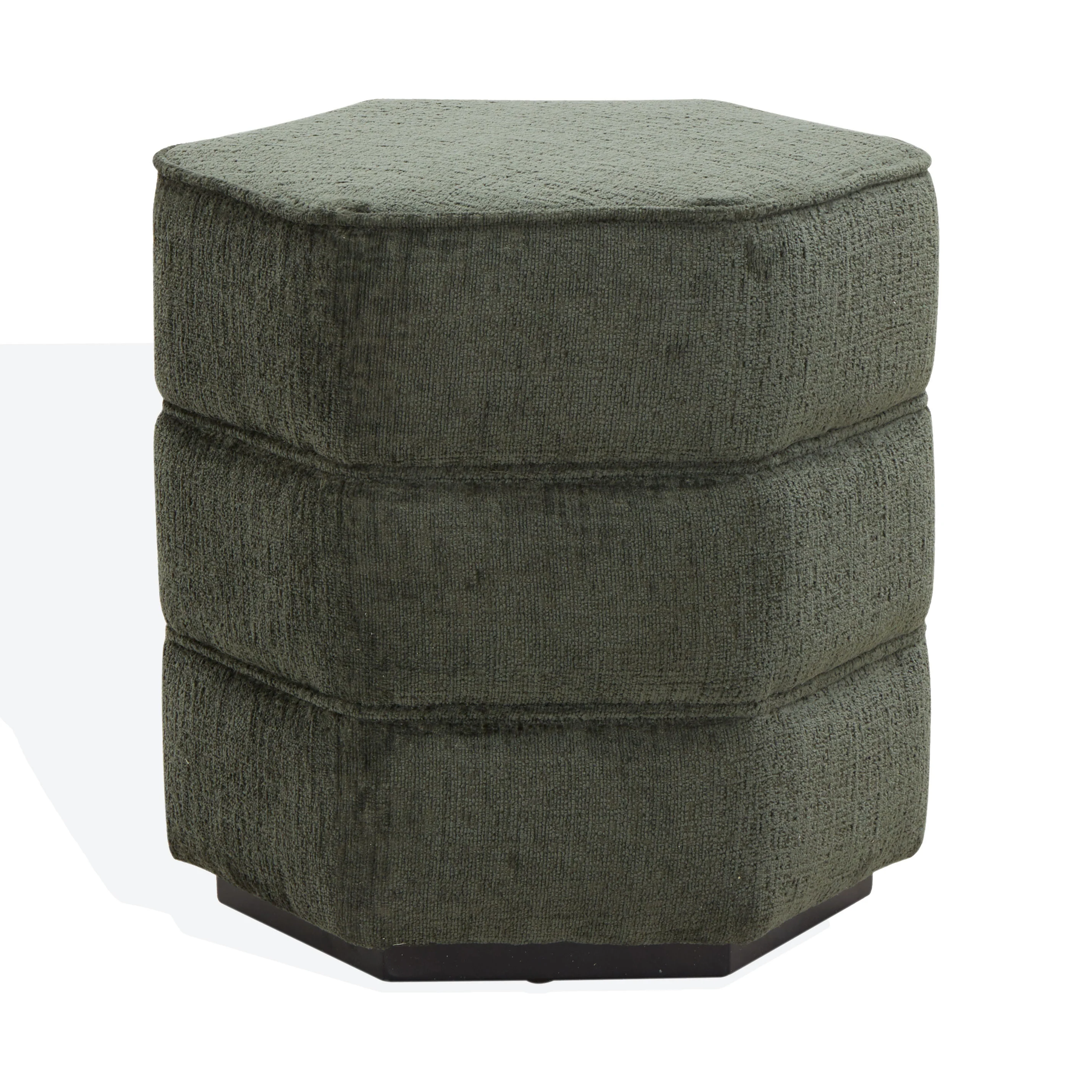Rosaria Chenille Hexagon Ottoman - Image 13