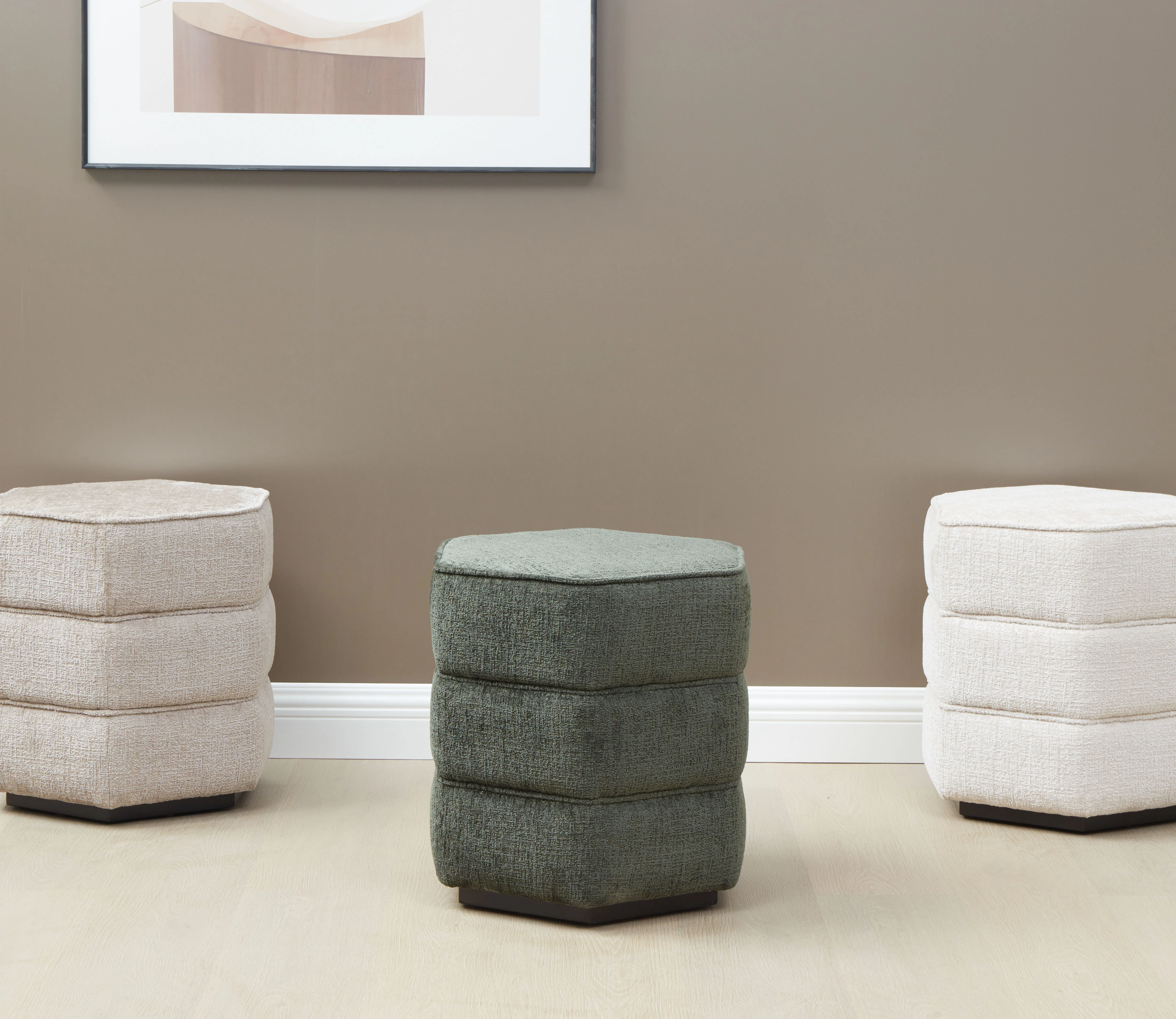 Rosaria Chenille Hexagon Ottoman - Image 14