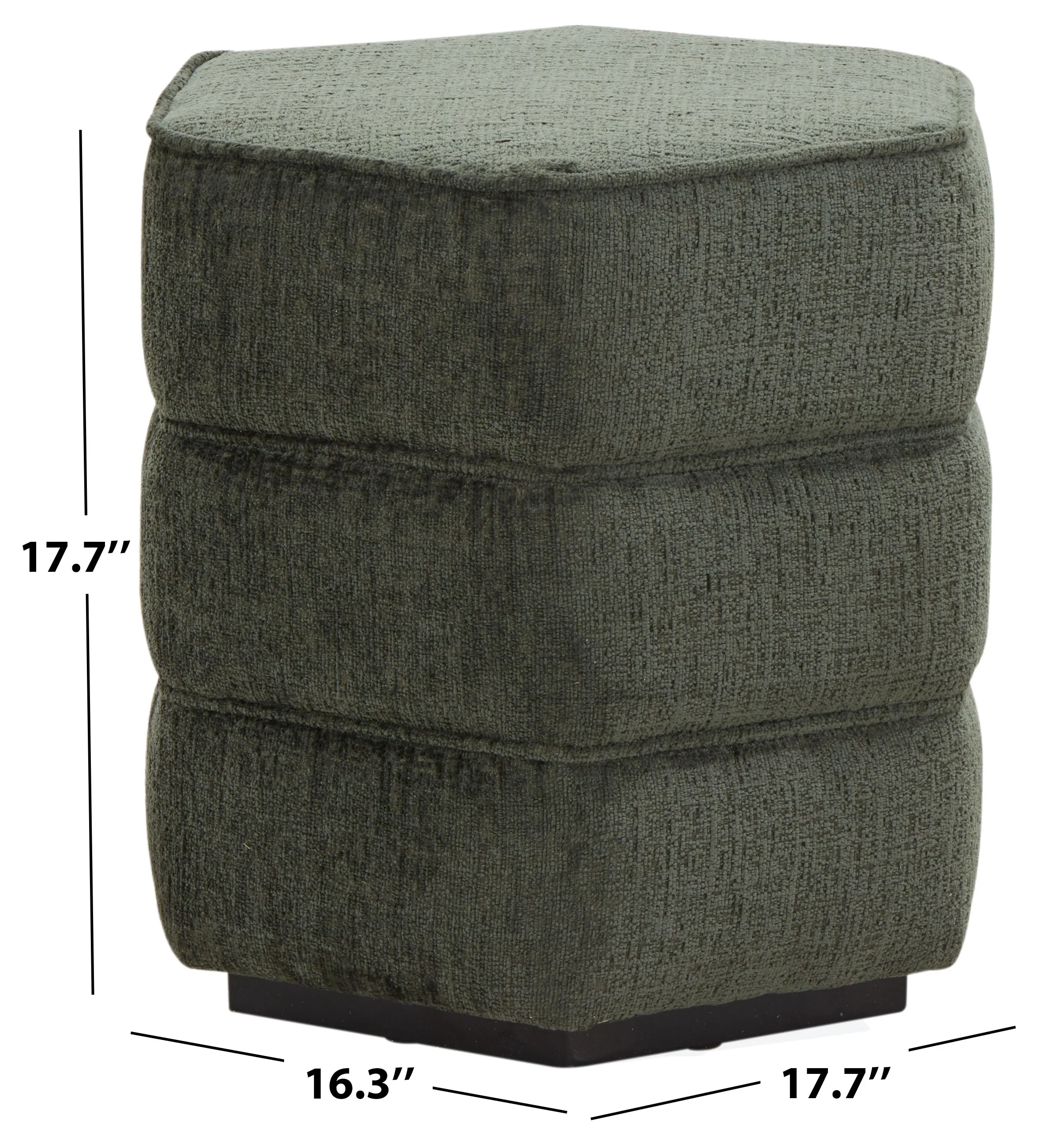 Rosaria Chenille Hexagon Ottoman - Image 16