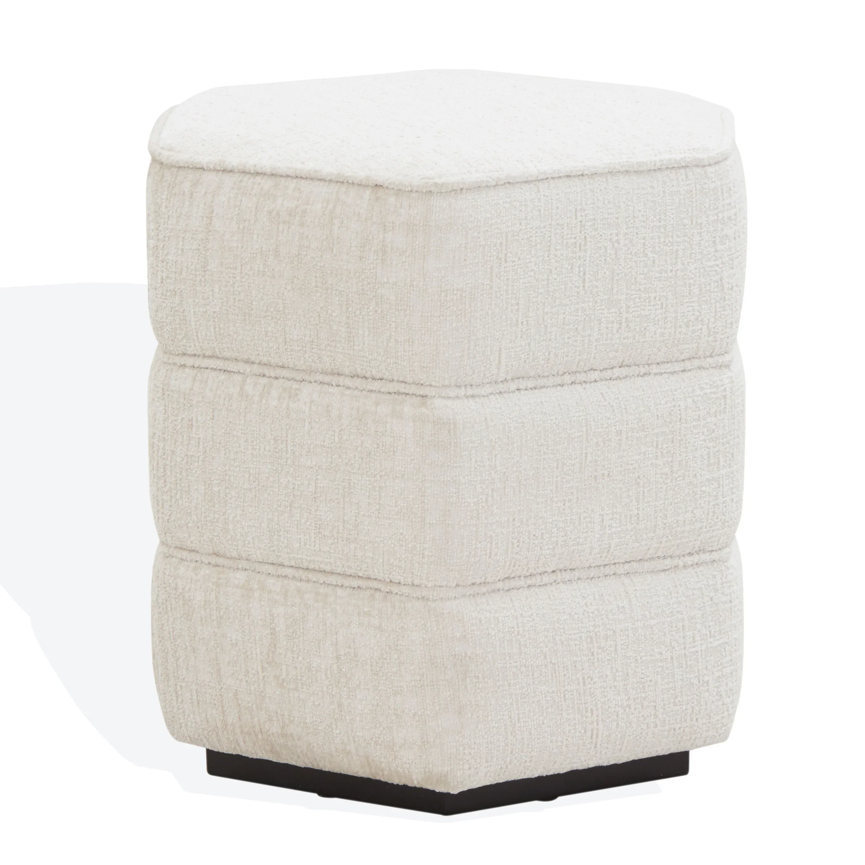 Rosaria Chenille Hexagon Ottoman - Image 3