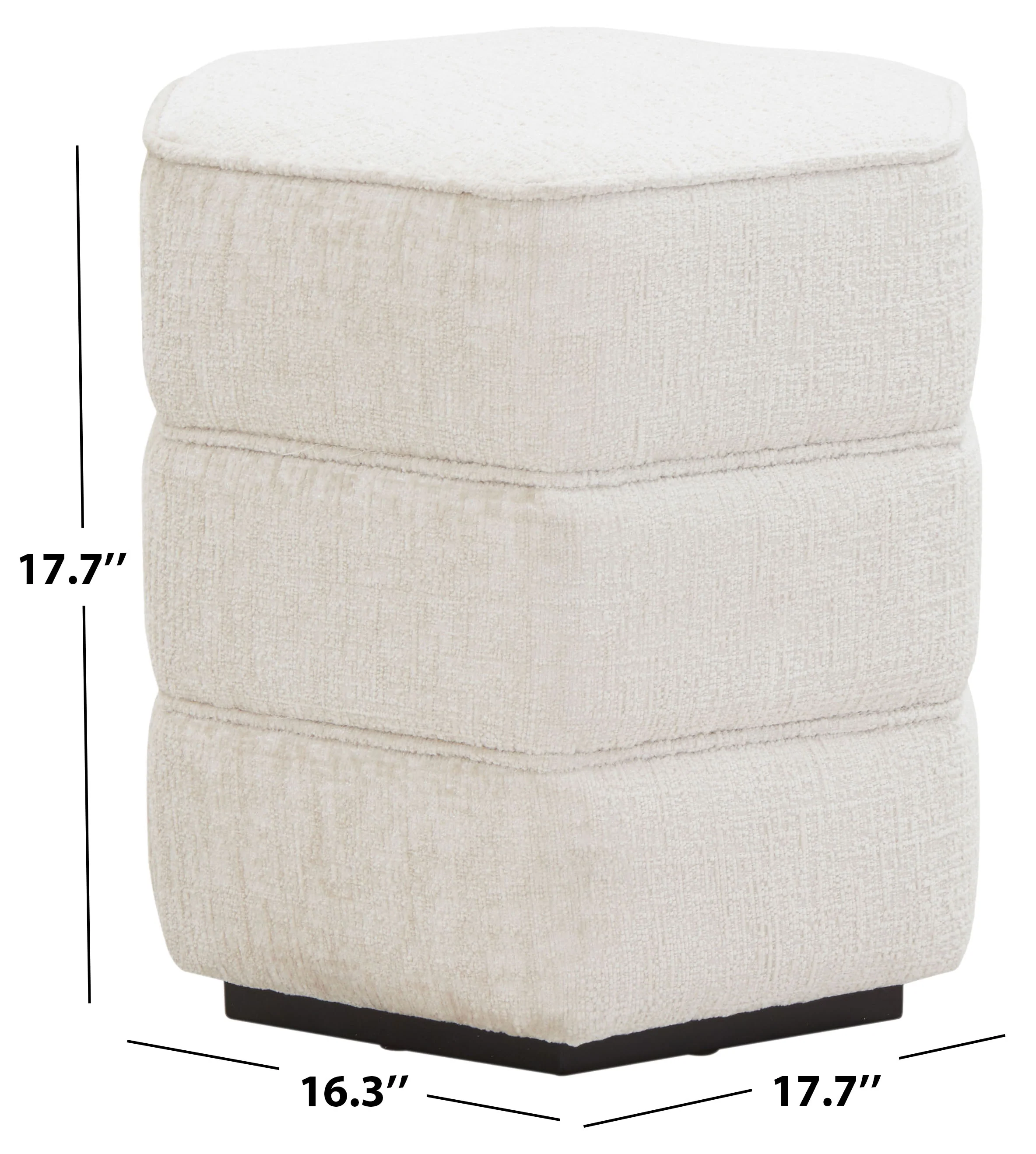 Rosaria Chenille Hexagon Ottoman - Image 4