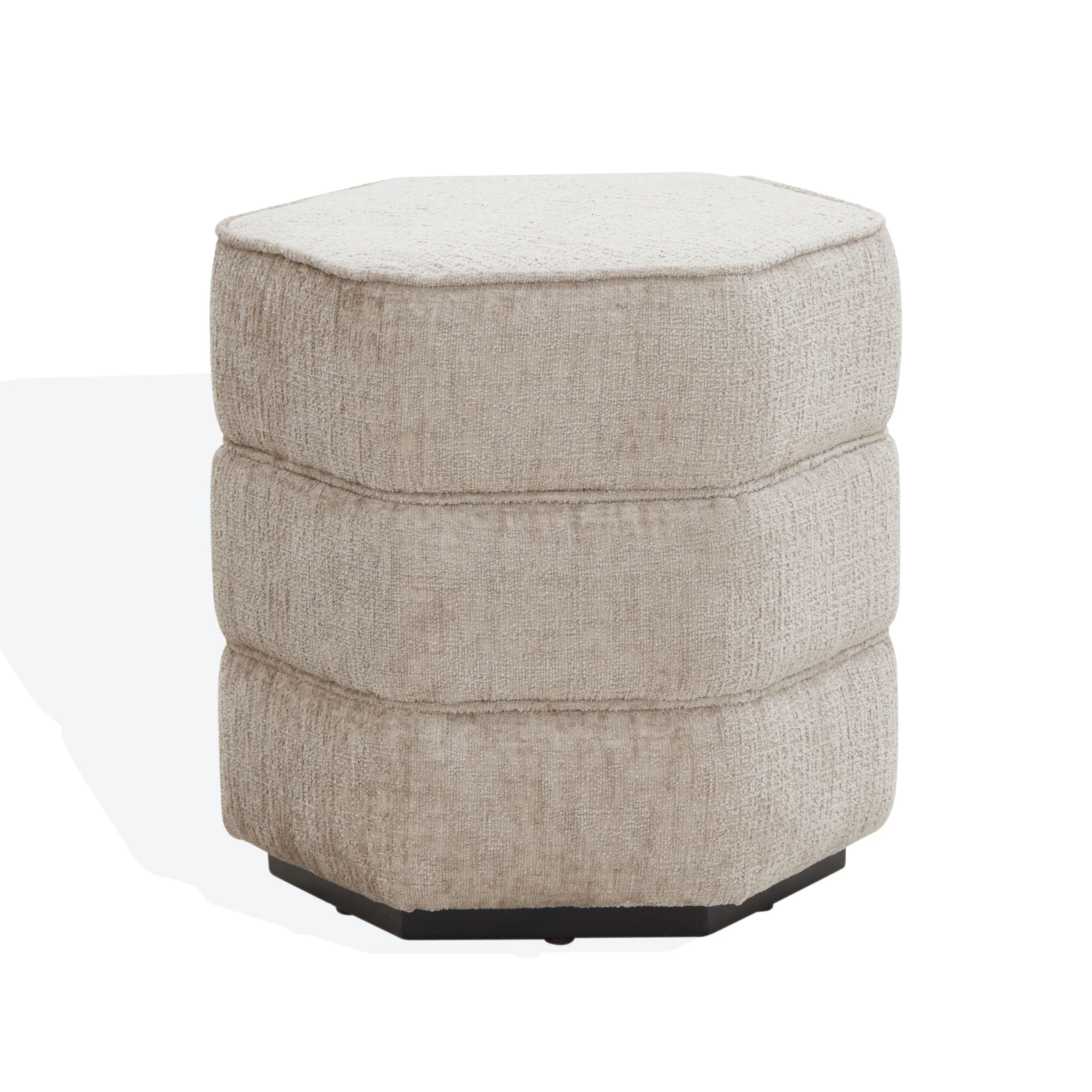 Rosaria Chenille Hexagon Ottoman - Image 6