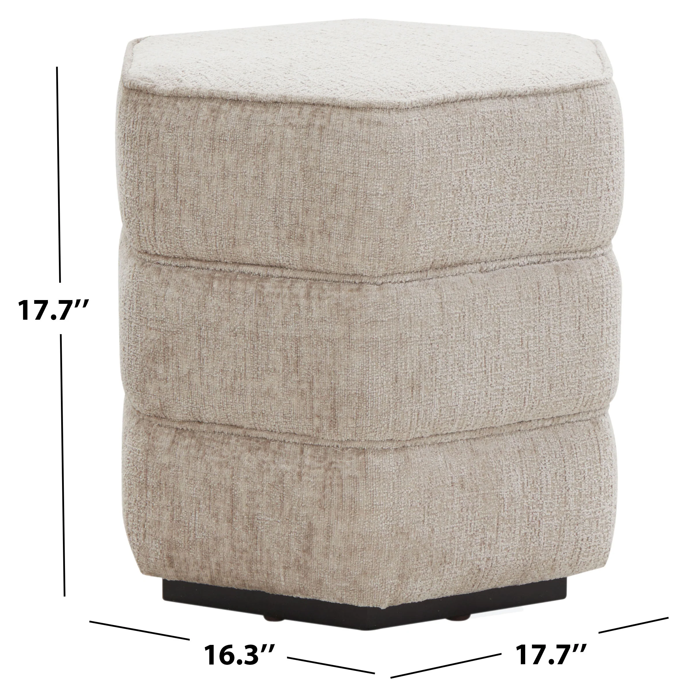Rosaria Chenille Hexagon Ottoman - Image 9