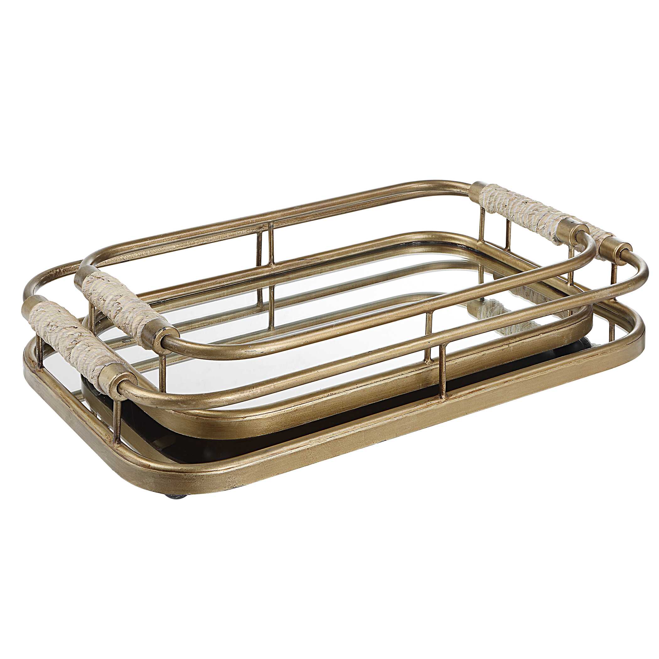 Rosea Brushed Gold Trays - Set of 2 - Image 5