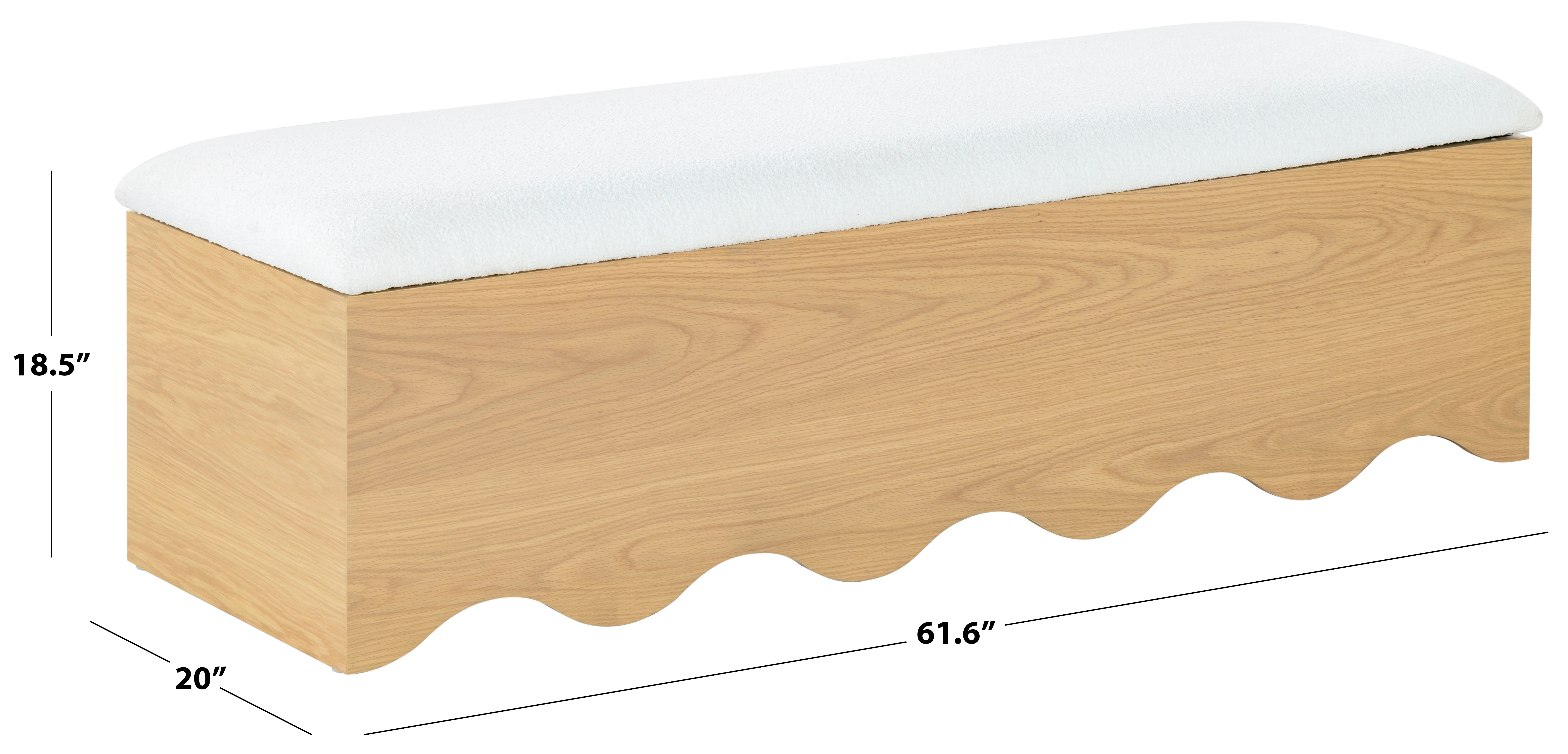 Roseandrea Cushion Top Storage Bench - Image 11