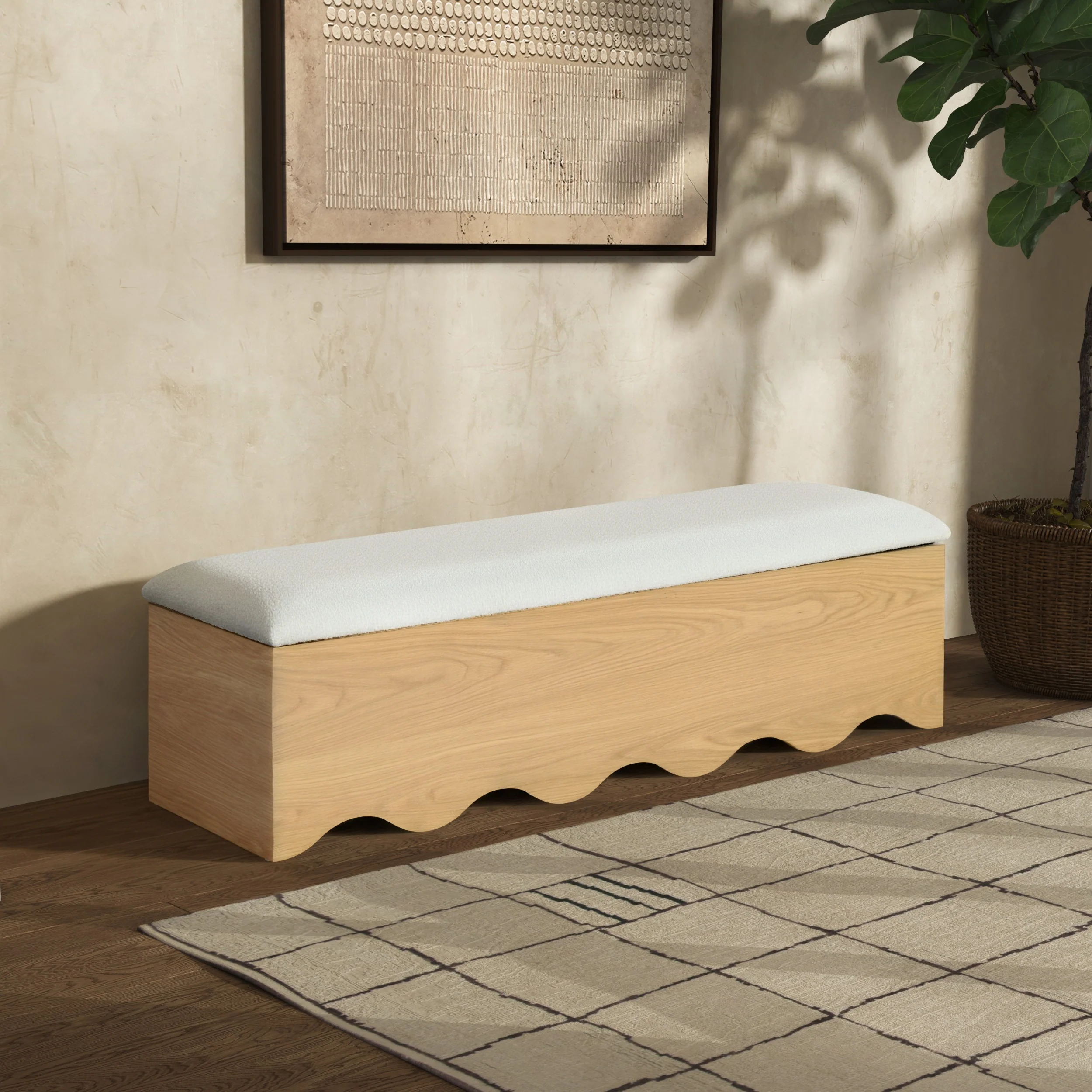 Roseandrea Cushion Top Storage Bench - Image 12