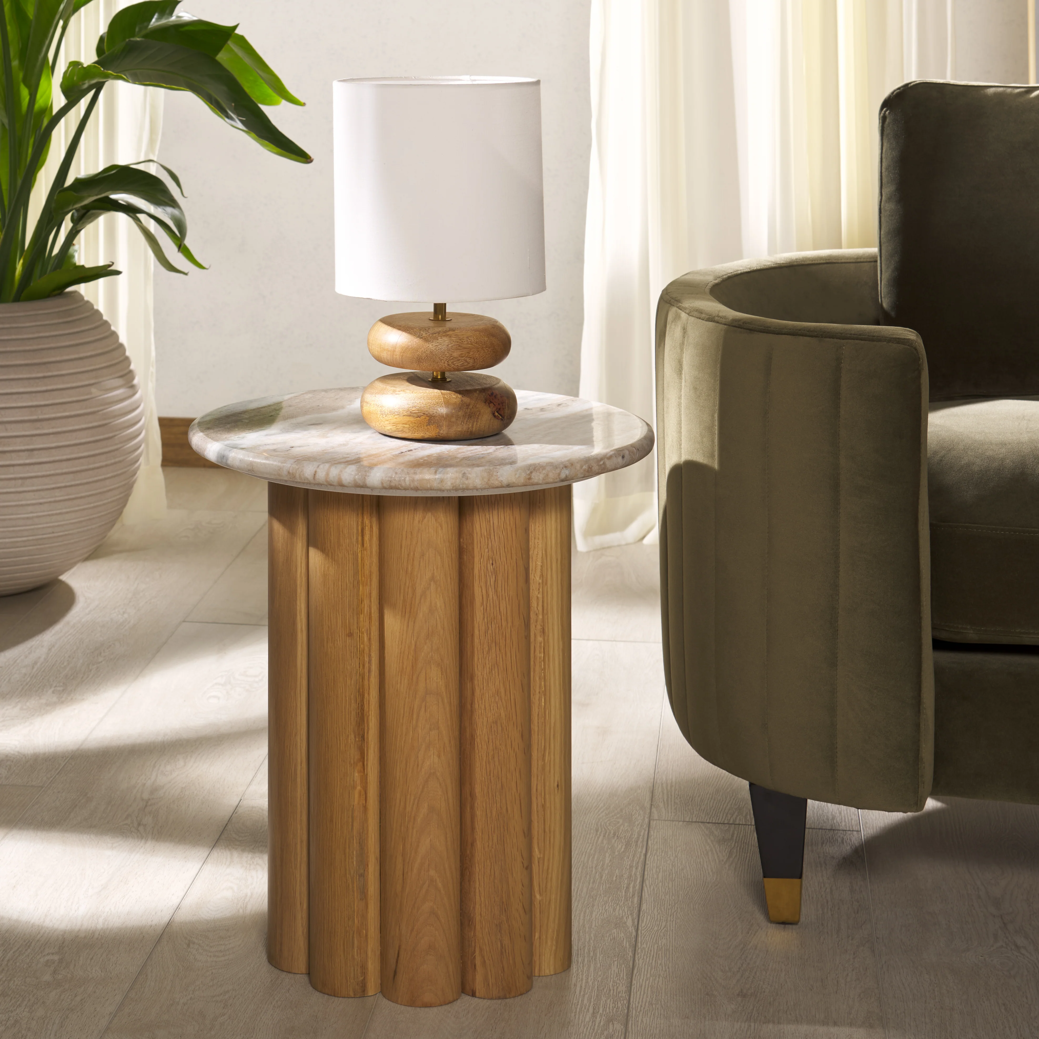 Roxiella Marble Top Accent Table - Image 2