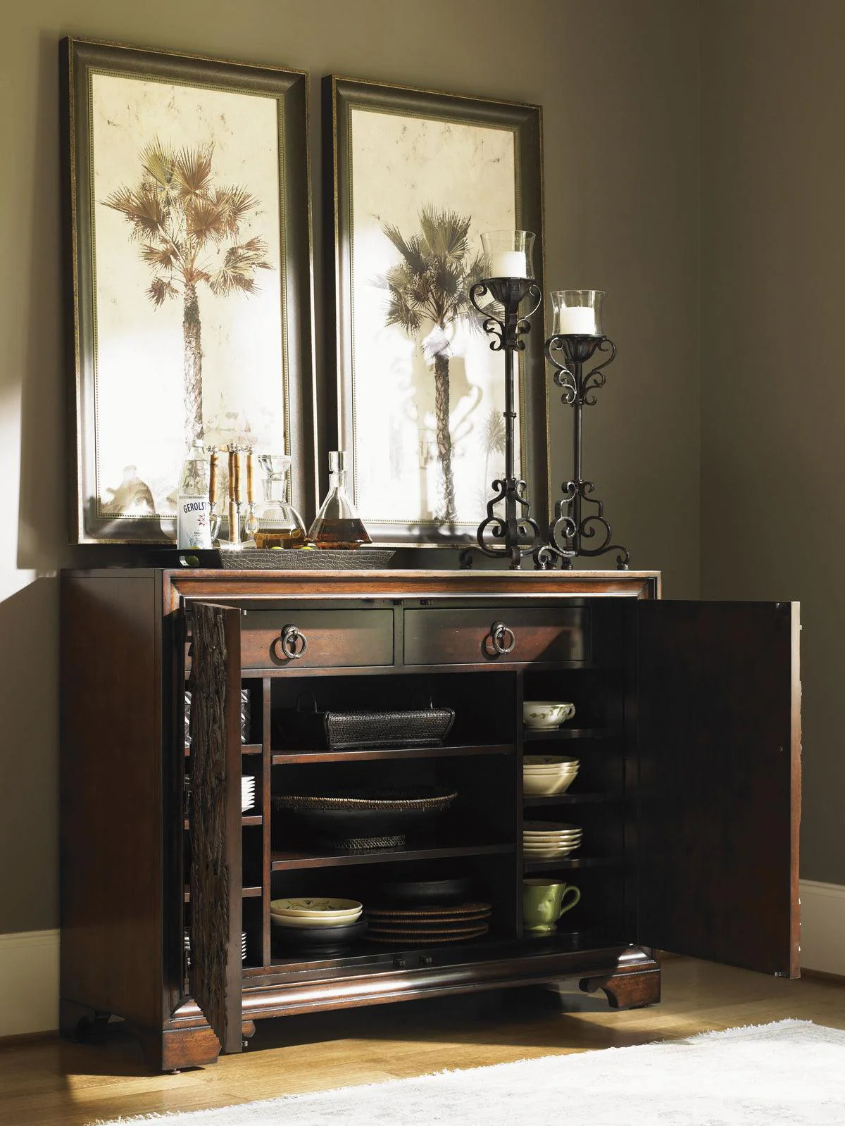 Royal Kahala Balboa Carved Door Cabinet - Image 3
