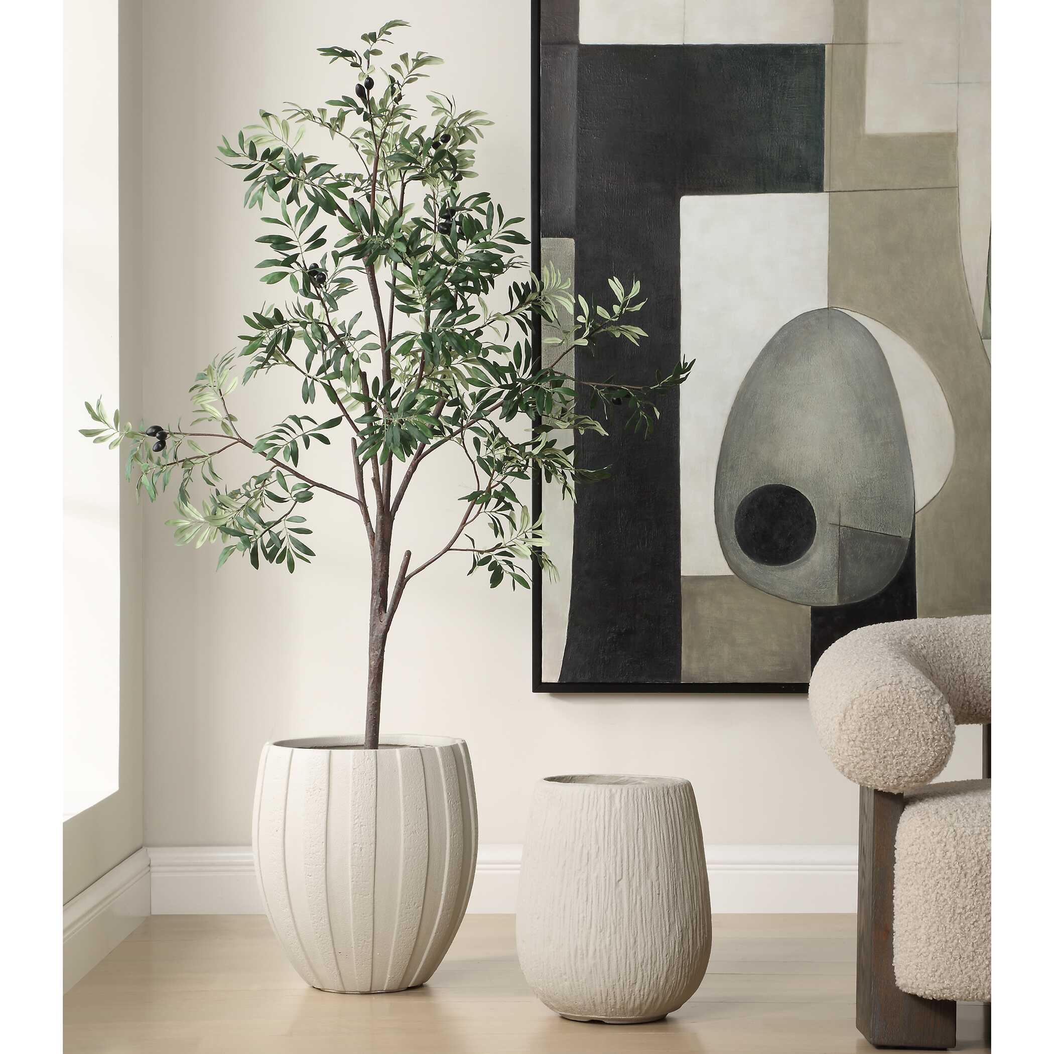 Rustic Ridge Off-White Outdoor Planter - Image 4