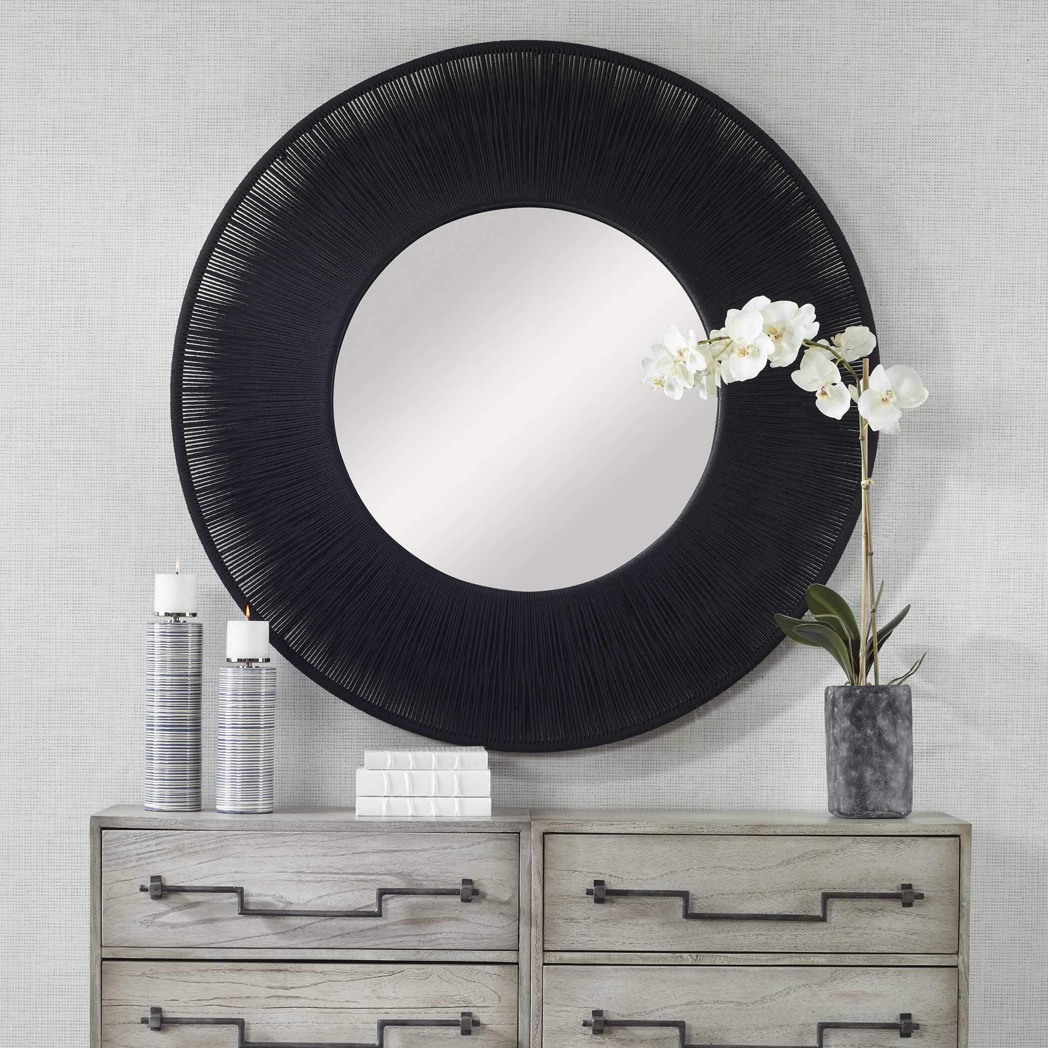 Sailor's Knot Black Round Mirror - Image 2