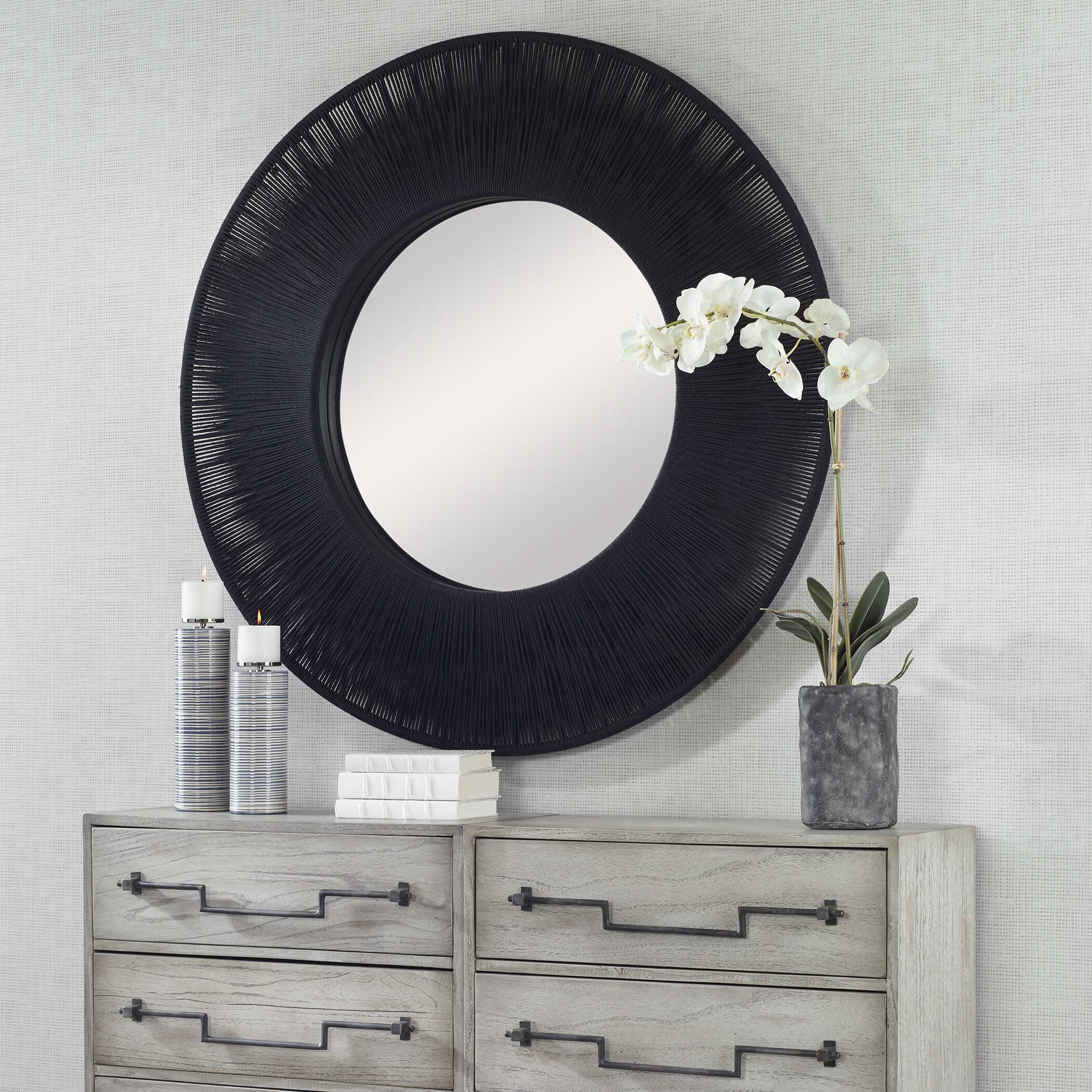 Sailor's Knot Black Round Mirror - Image 3
