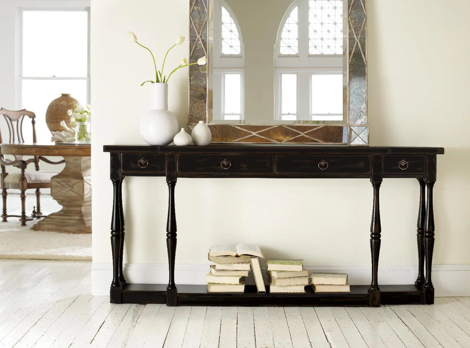 Sanctuary Four-Drawer Thin Console - Ebony - Image 3