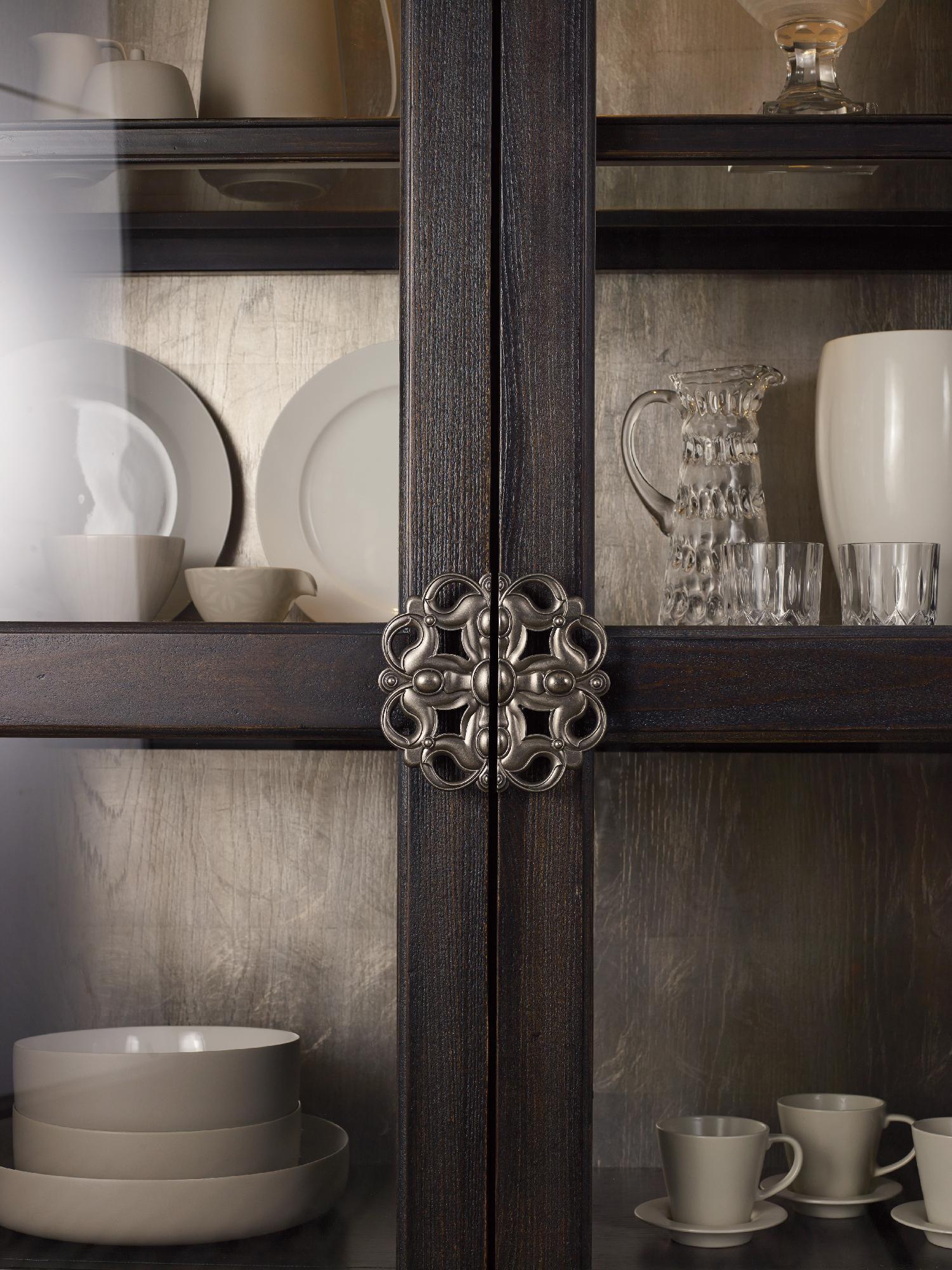 Sanctuary Glass Bunching Curio-Ebony Antiqued Oak - Image 2
