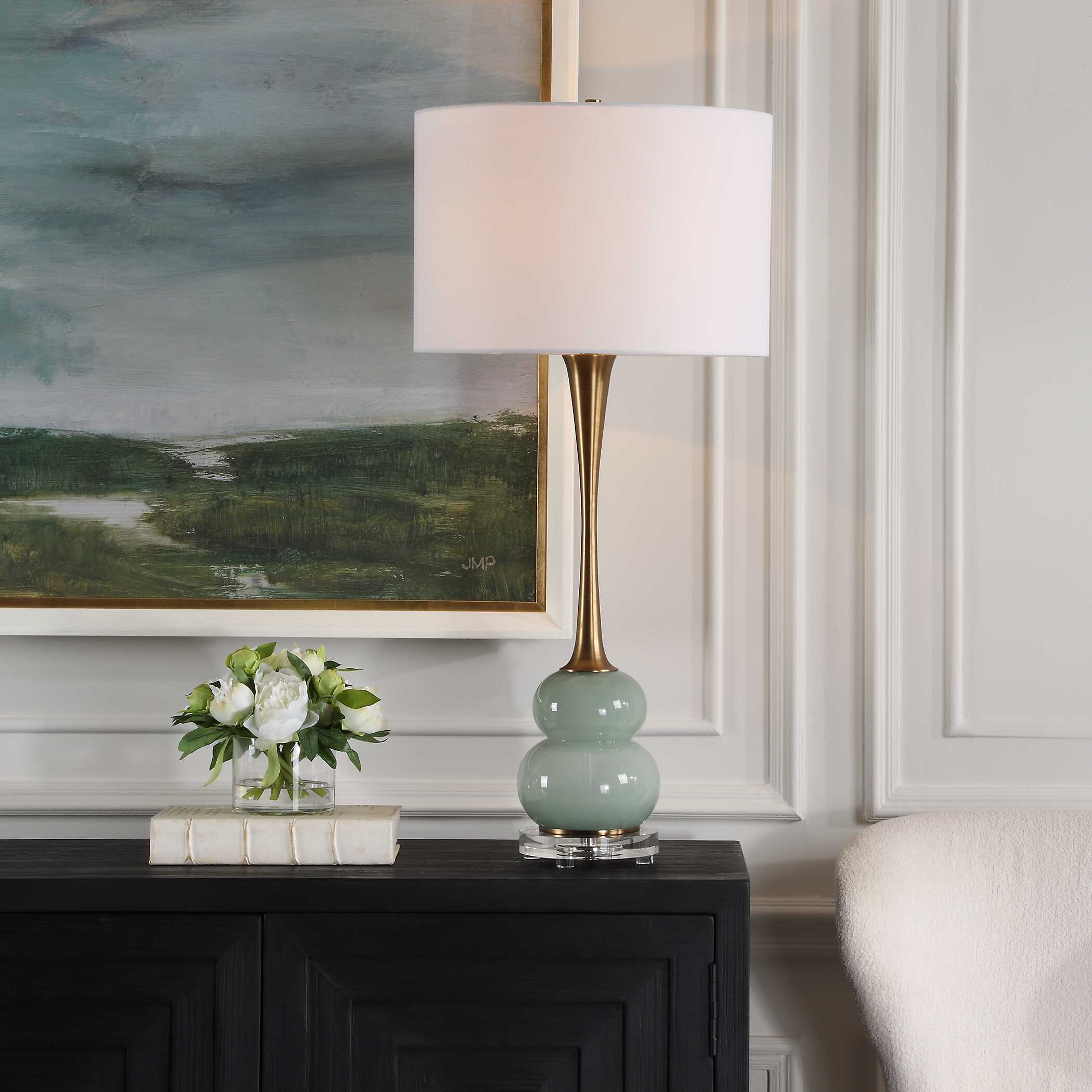 Sanctuary Green Gray Table Lamp - Image 2