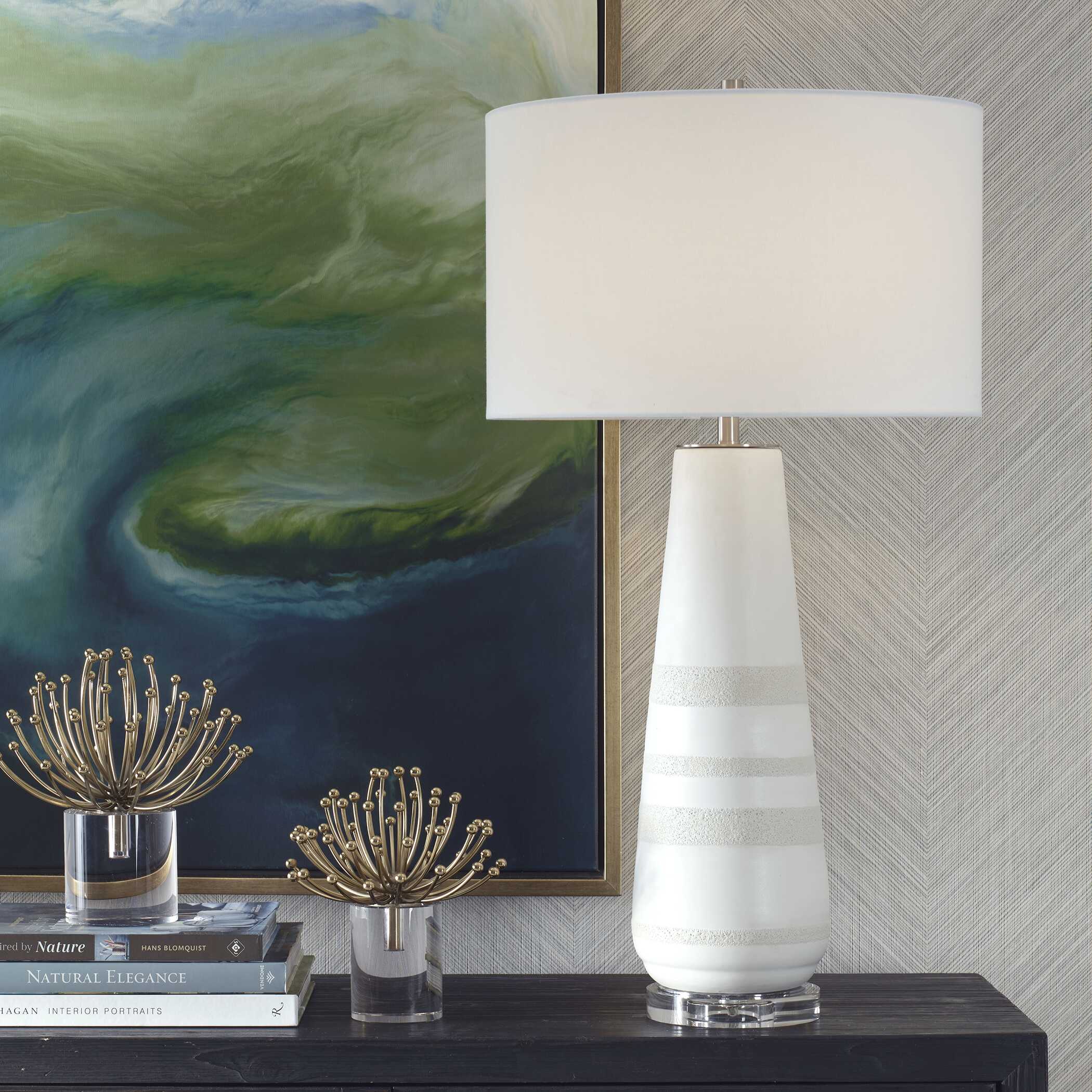 Santino Crackled Ivory Table Lamp - Image 2