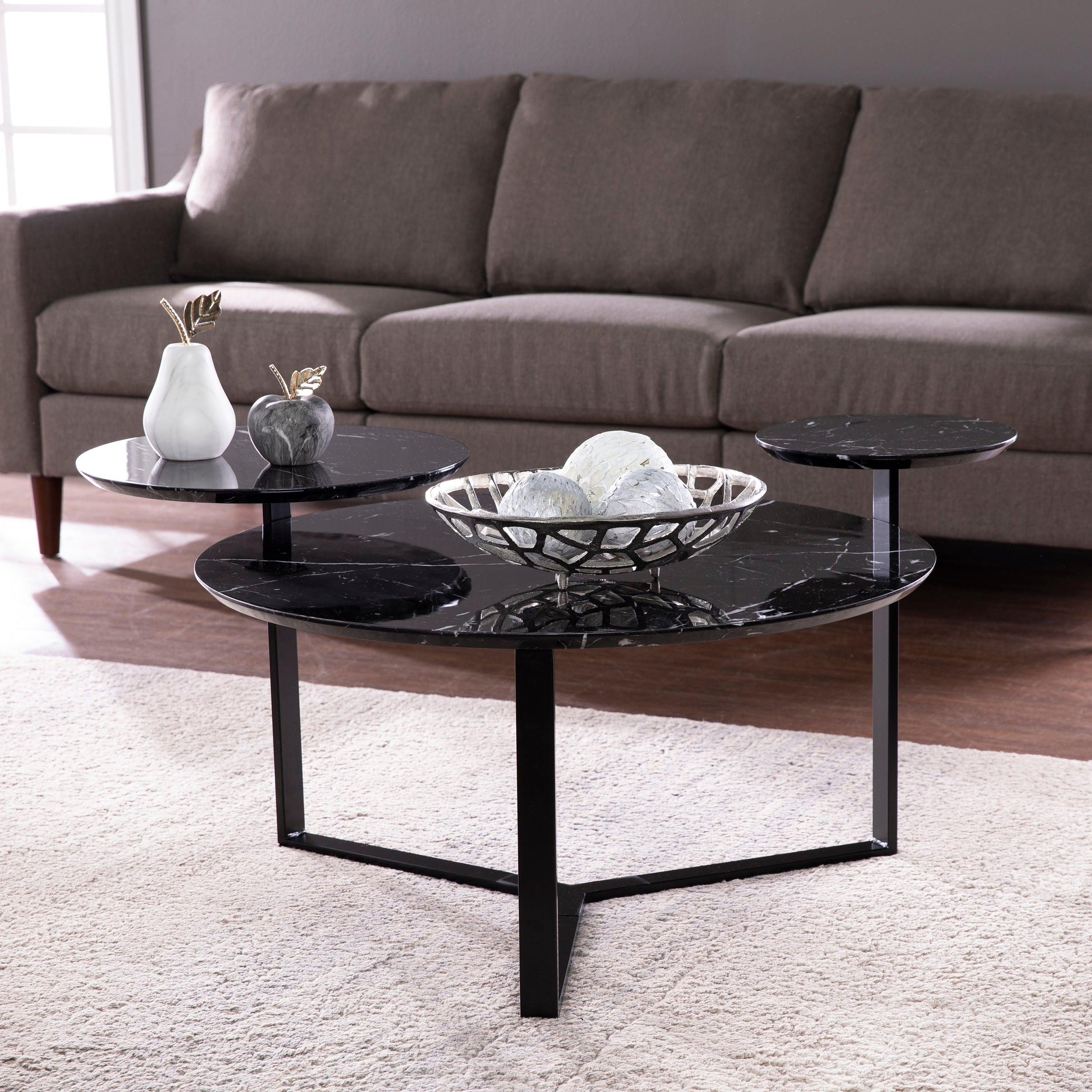 Saxelby Faux Marble Cocktail Table - Image 2