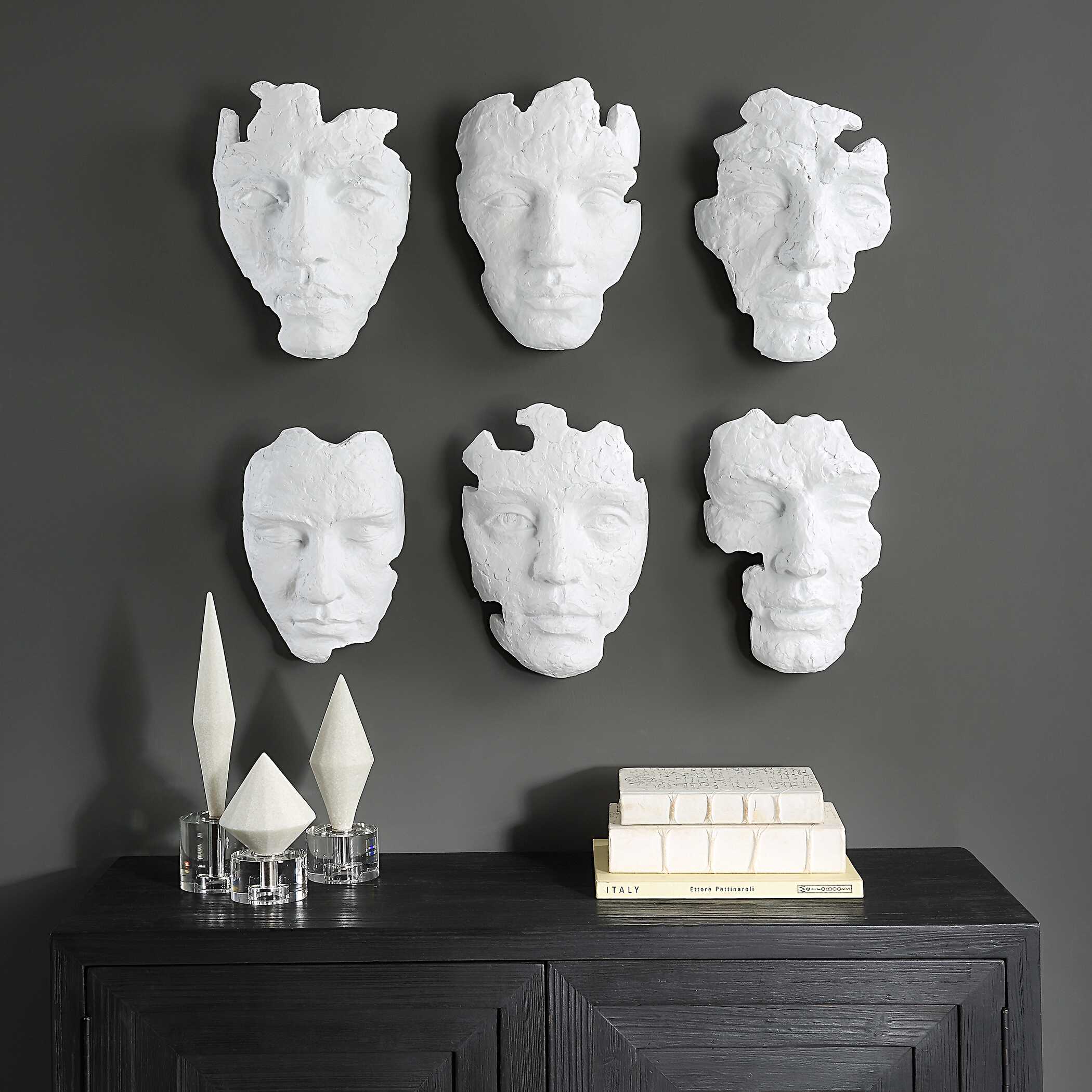 Self-Portrait White Mask Wall Decor - Set of 6 - Image 2