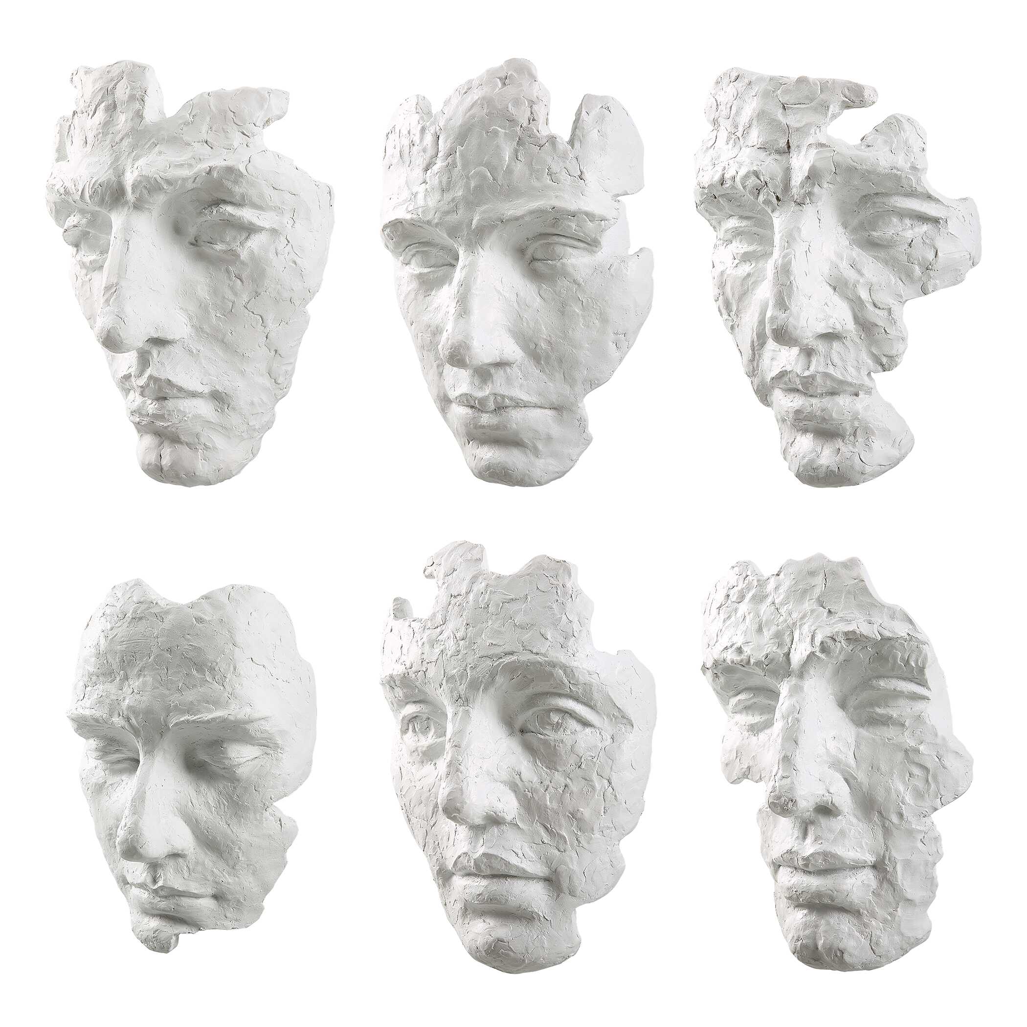 Self-Portrait White Mask Wall Decor - Set of 6 - Image 4