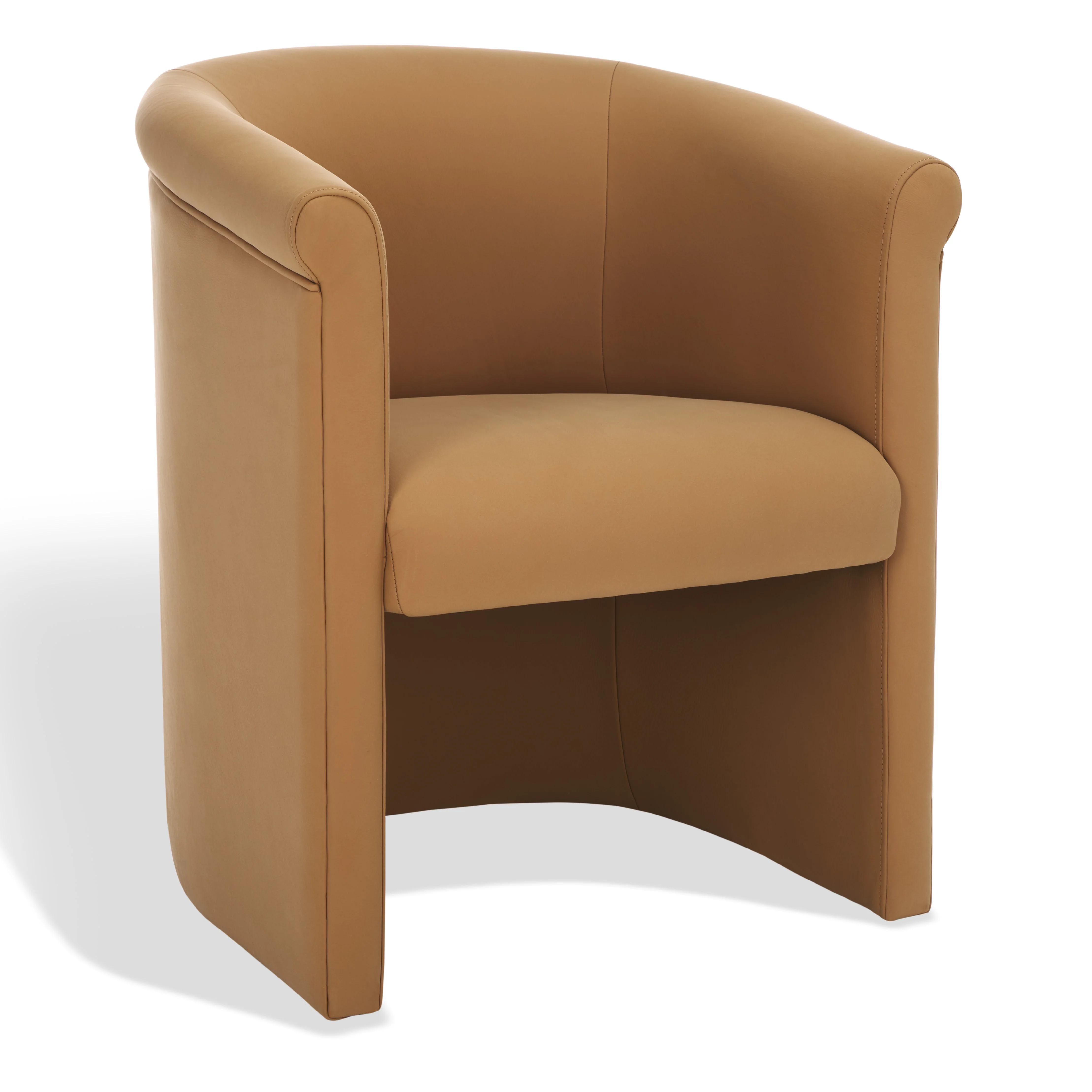 Selina Leather Barrel Back Dining Chair - Image 6