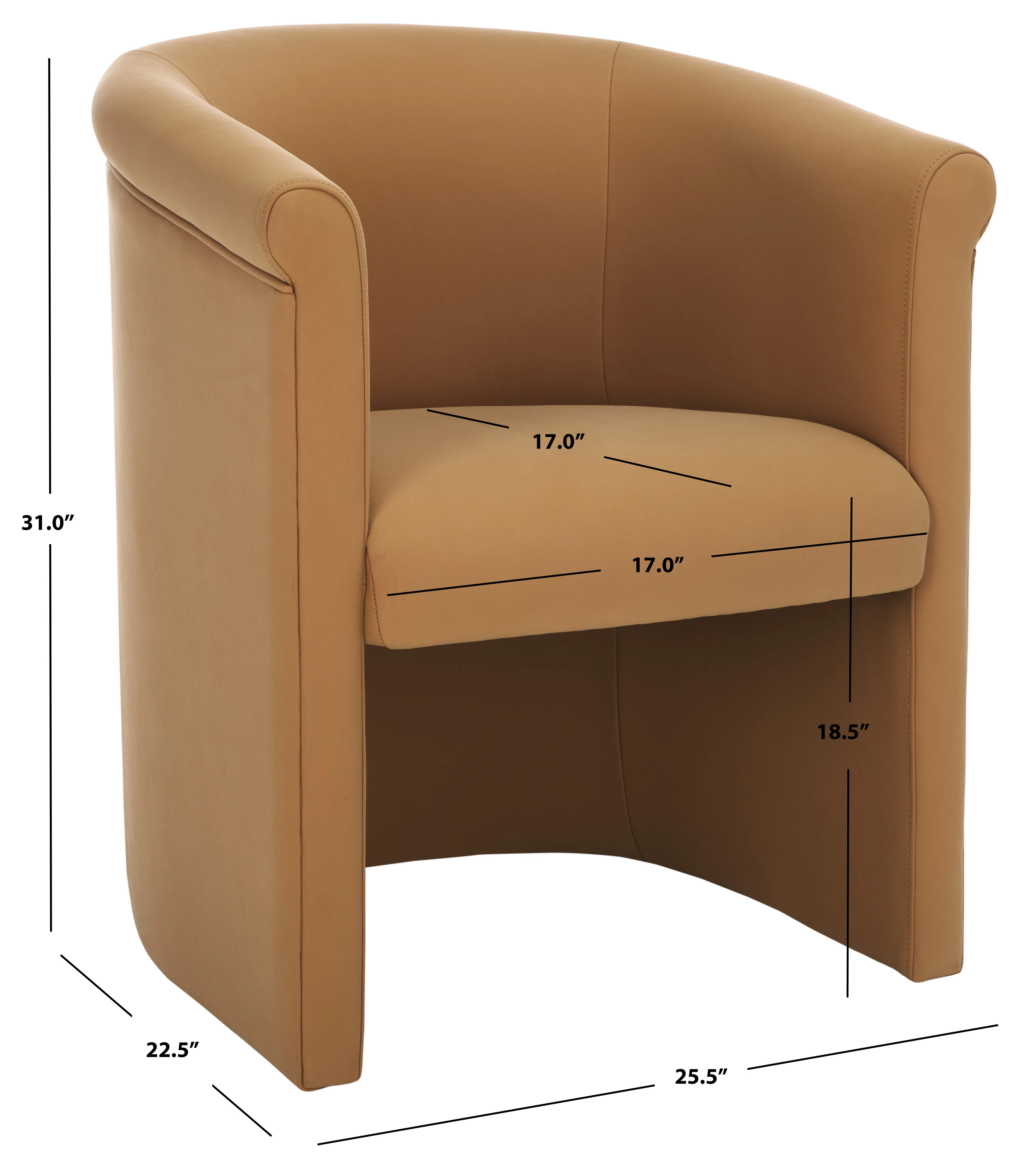 Selina Leather Barrel Back Dining Chair - Image 7