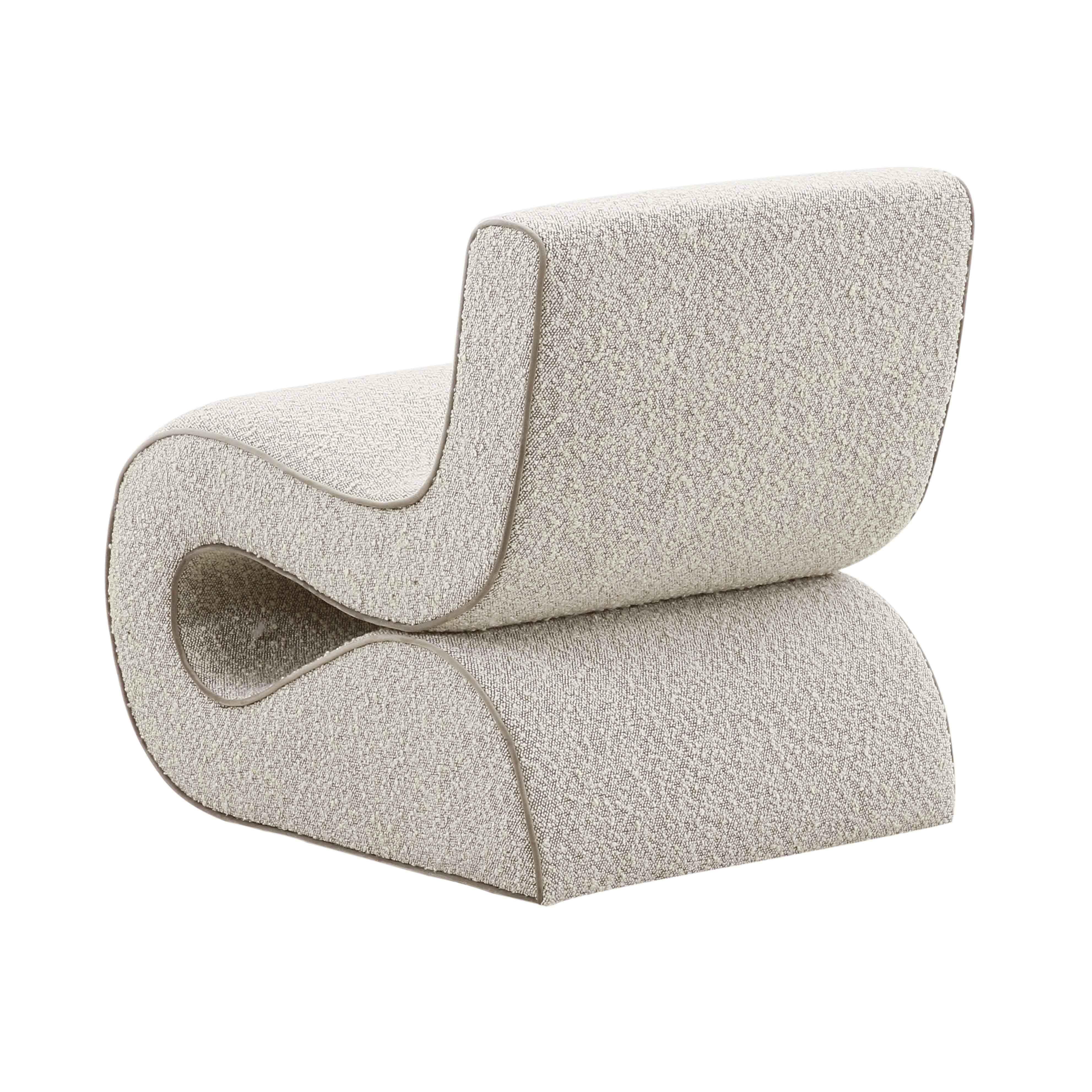 Senna Speckled Grey Boucle Accent Chair - Image 4