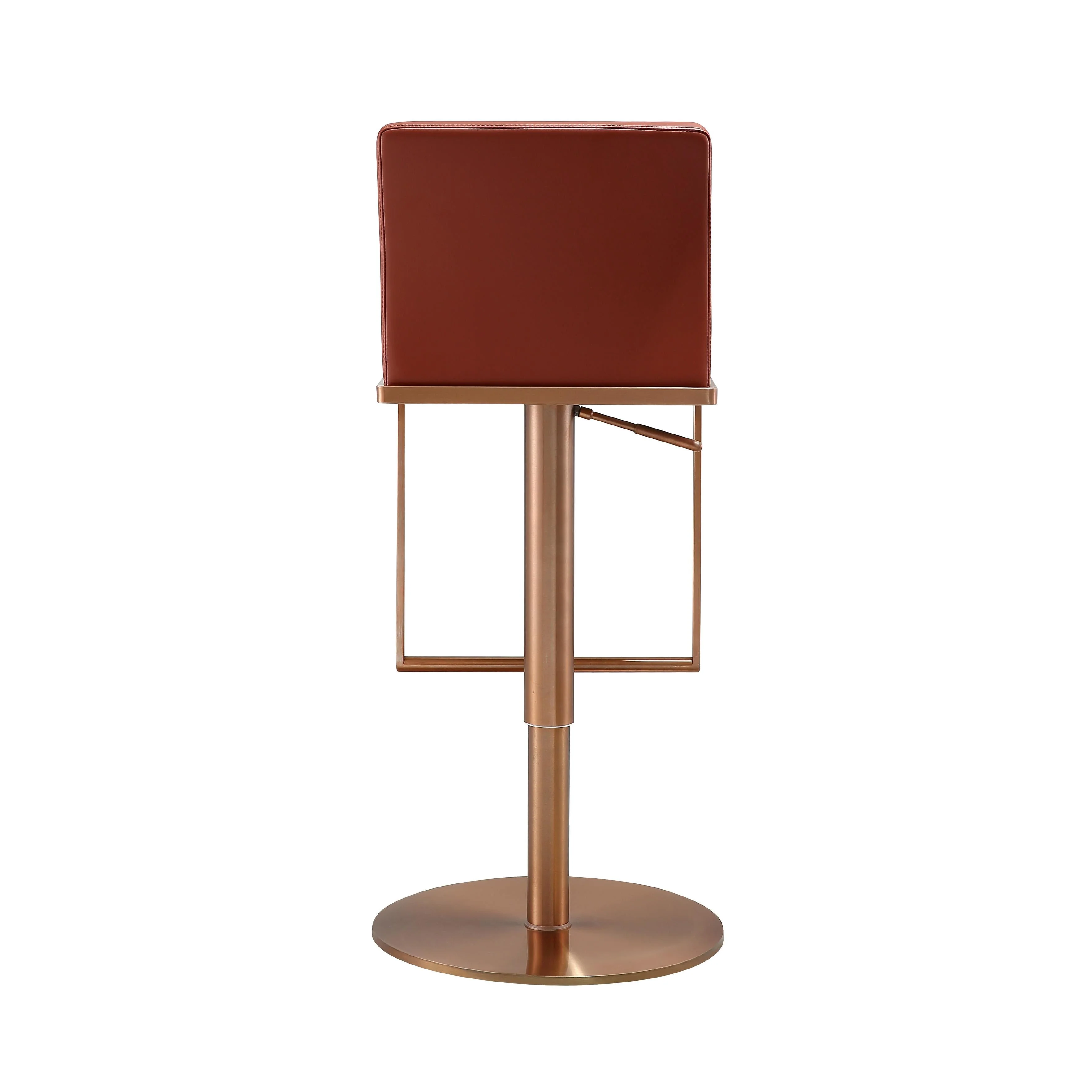 Sentinel Saddle Brown and Rose Gold Adjustable Stool - Image 4