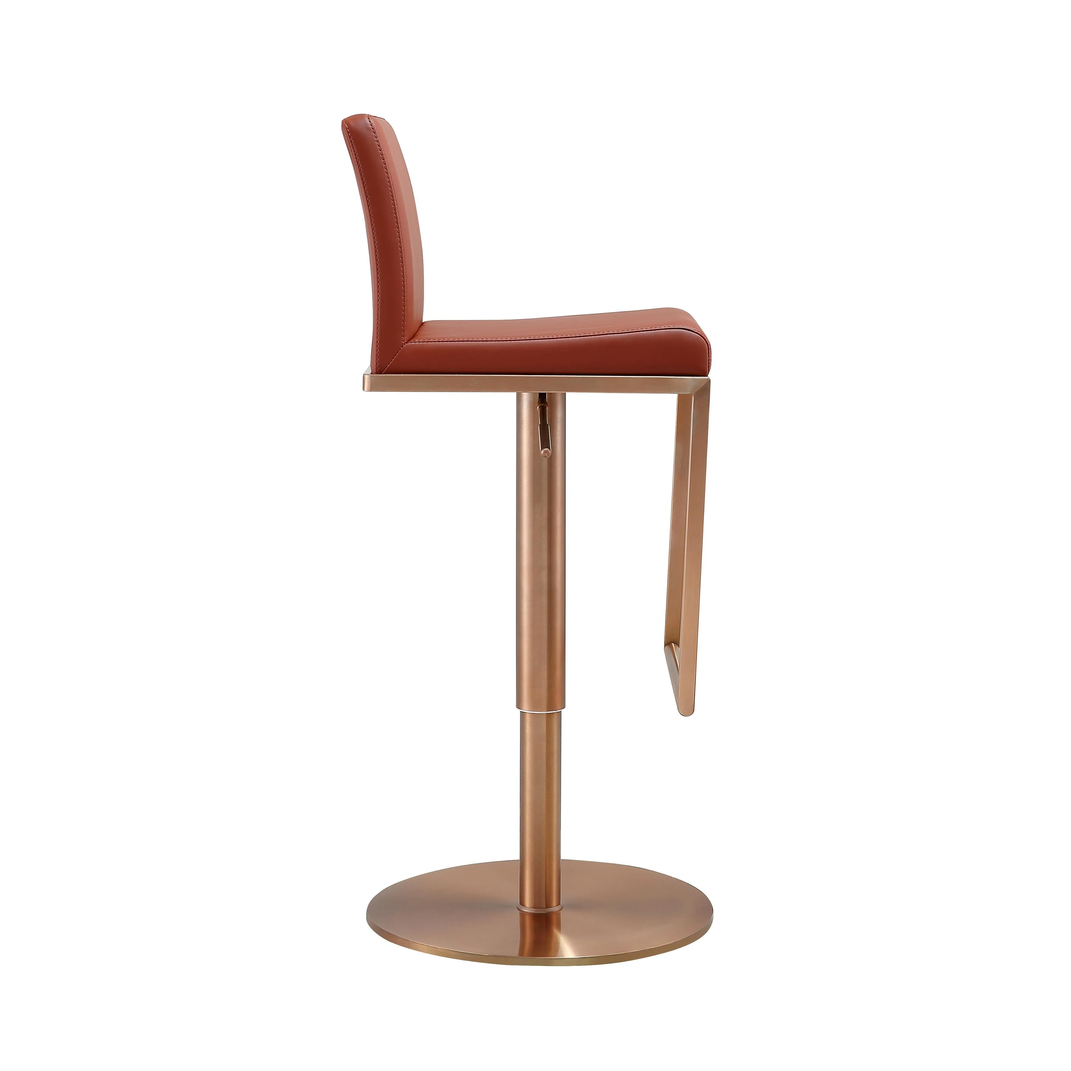 Sentinel Saddle Brown and Rose Gold Adjustable Stool - Image 5