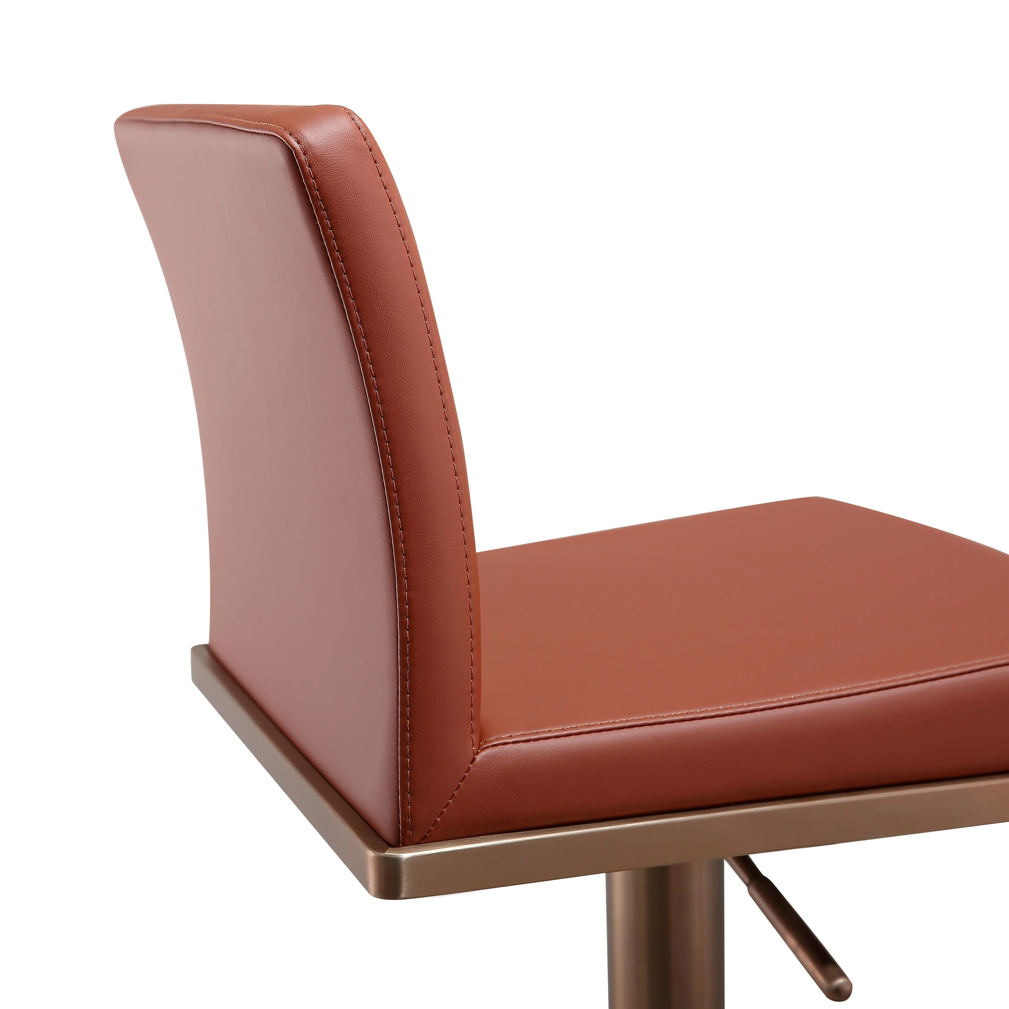 Sentinel Saddle Brown and Rose Gold Adjustable Stool - Image 8