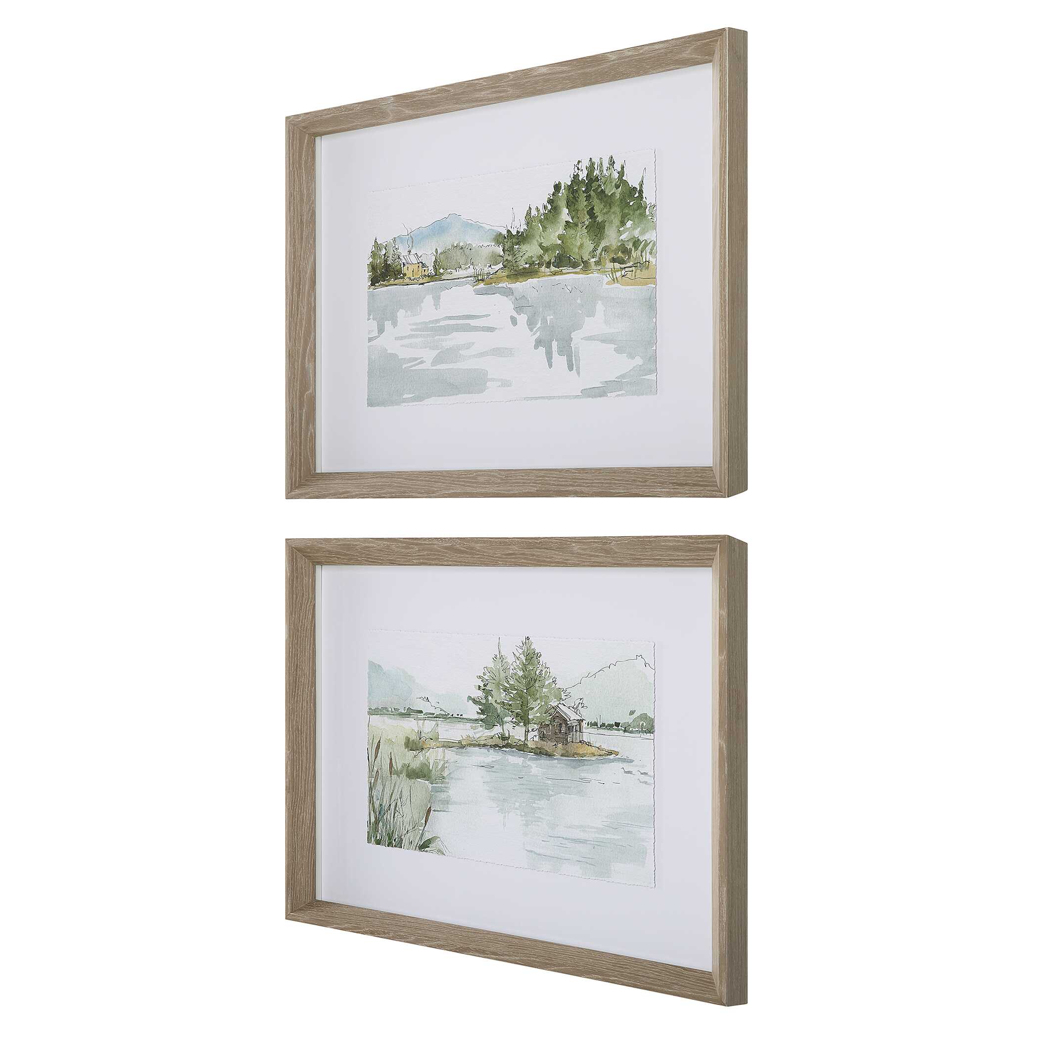 Serene Lake Framed Prints - Set of 2 - Image 4