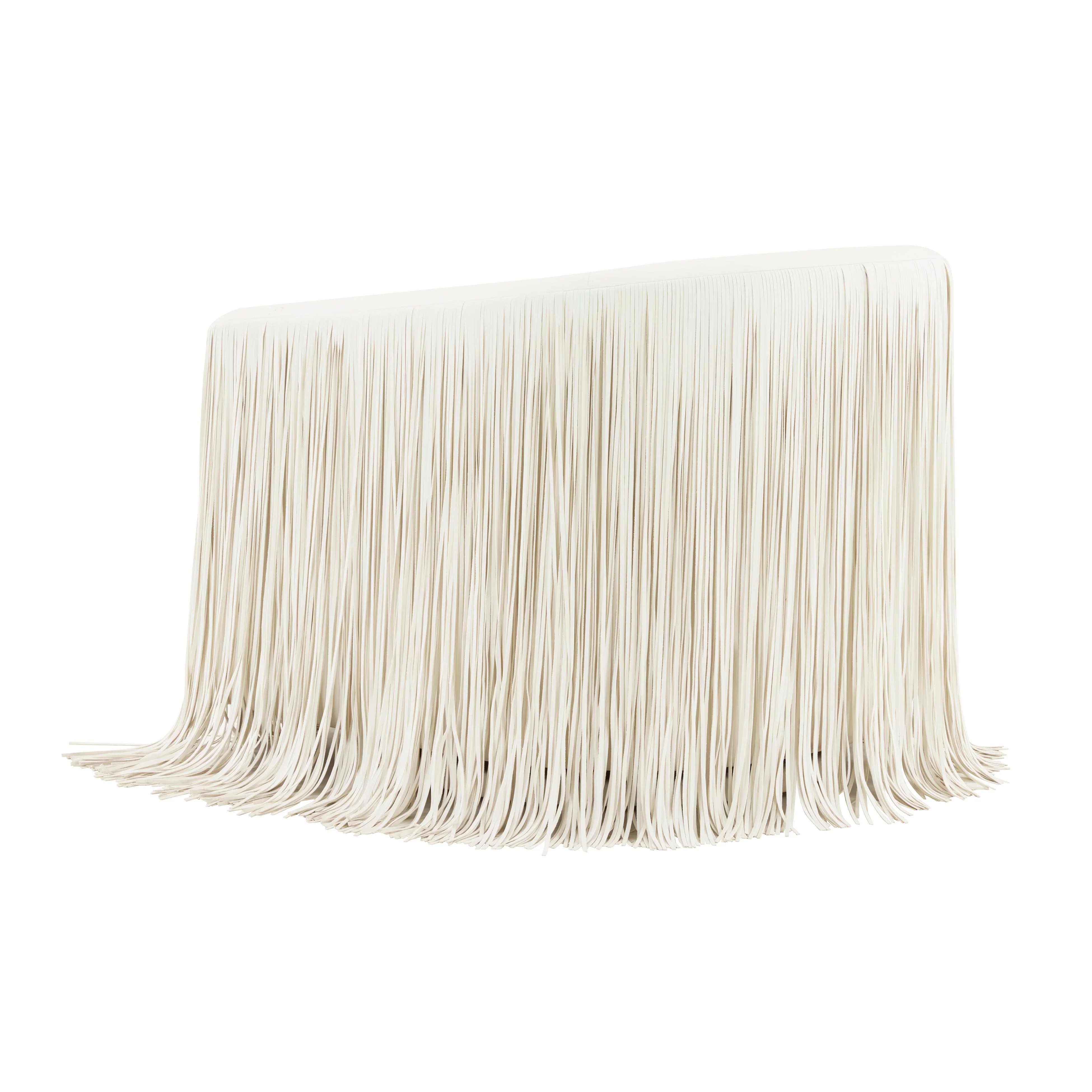 Shag Me Ivory Vegan Leather Swivel Chair - Image 4