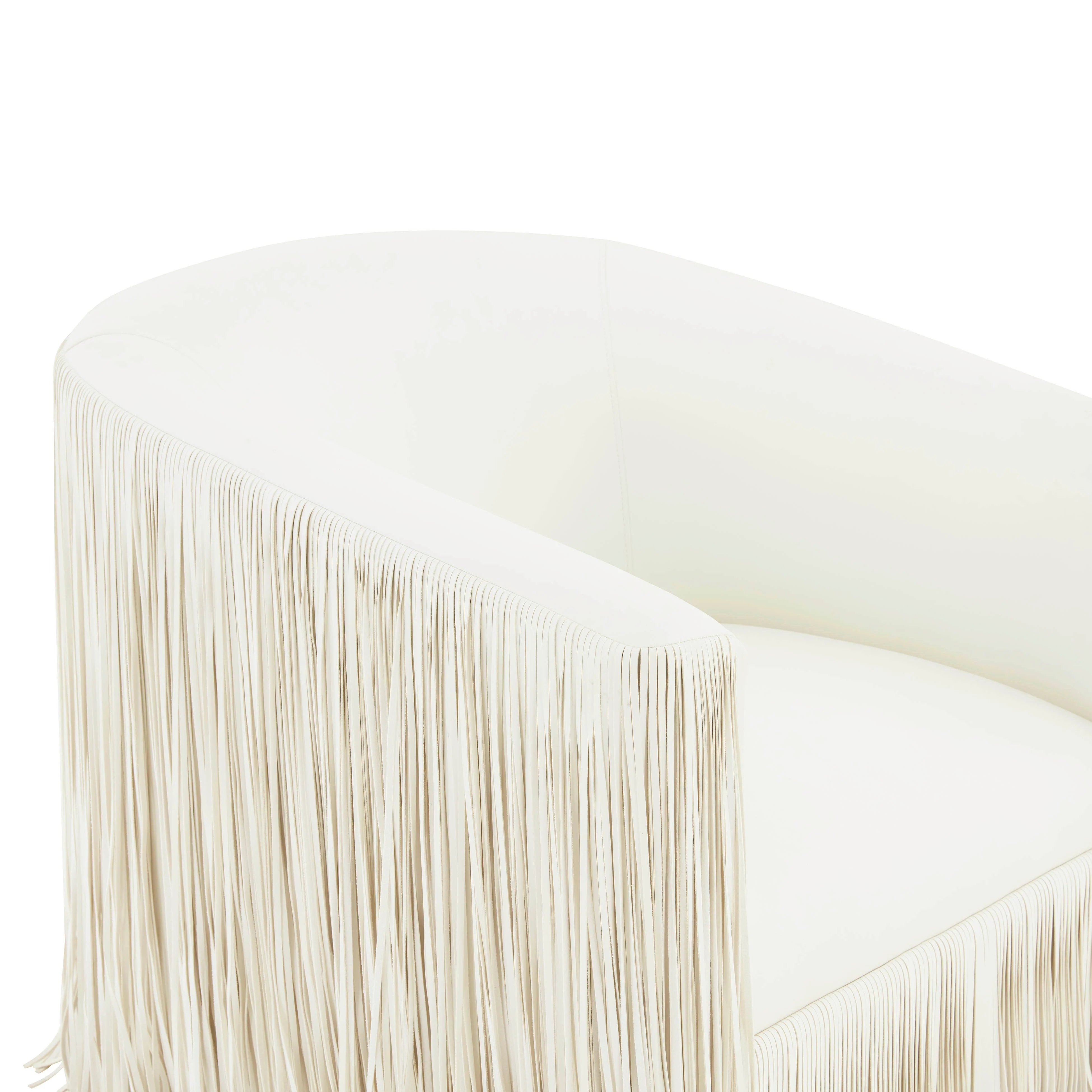 Shag Me Ivory Vegan Leather Swivel Chair - Image 5
