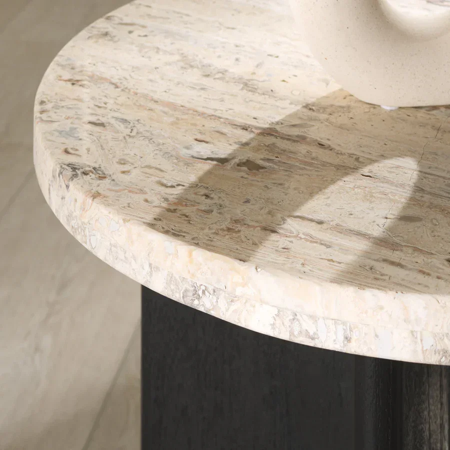 Shayna Travertine Accent Table - Image 10