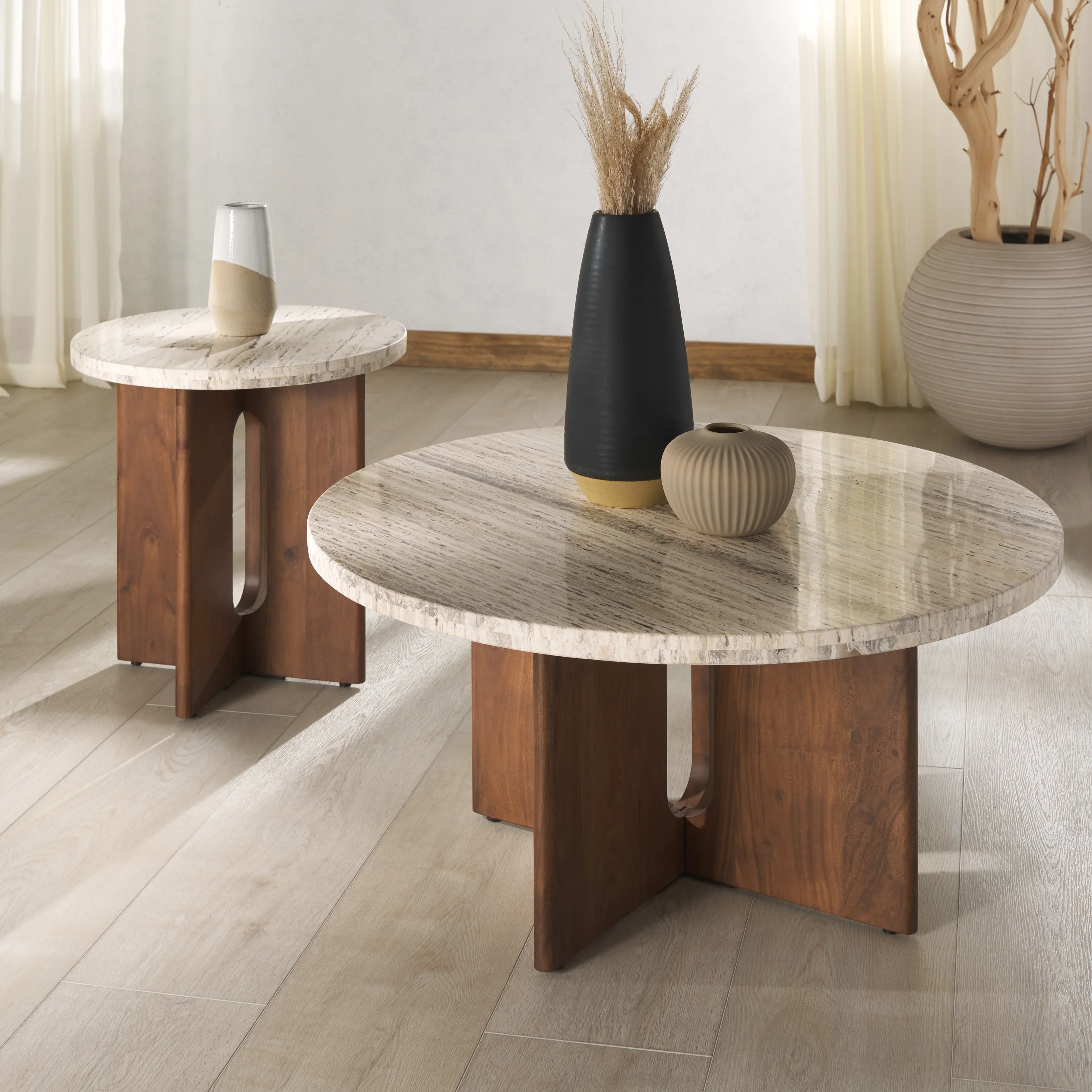 Shayna Travertine Accent Table - Image 17
