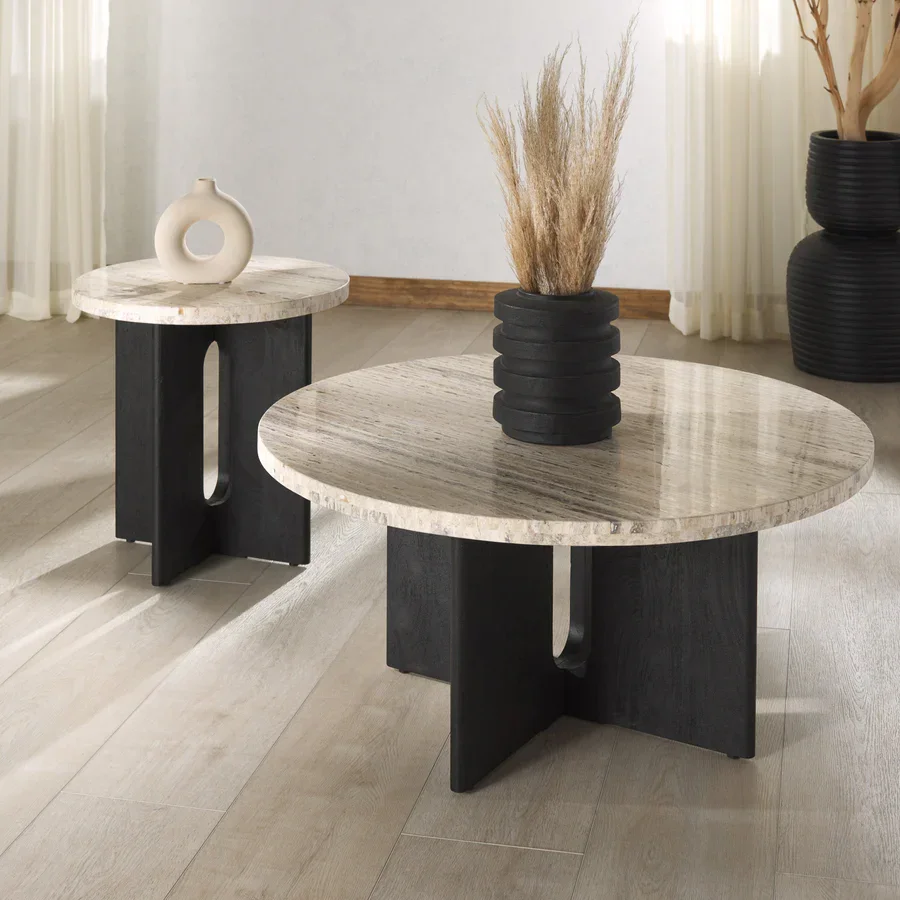 Shayna Travertine Accent Table - Image 18
