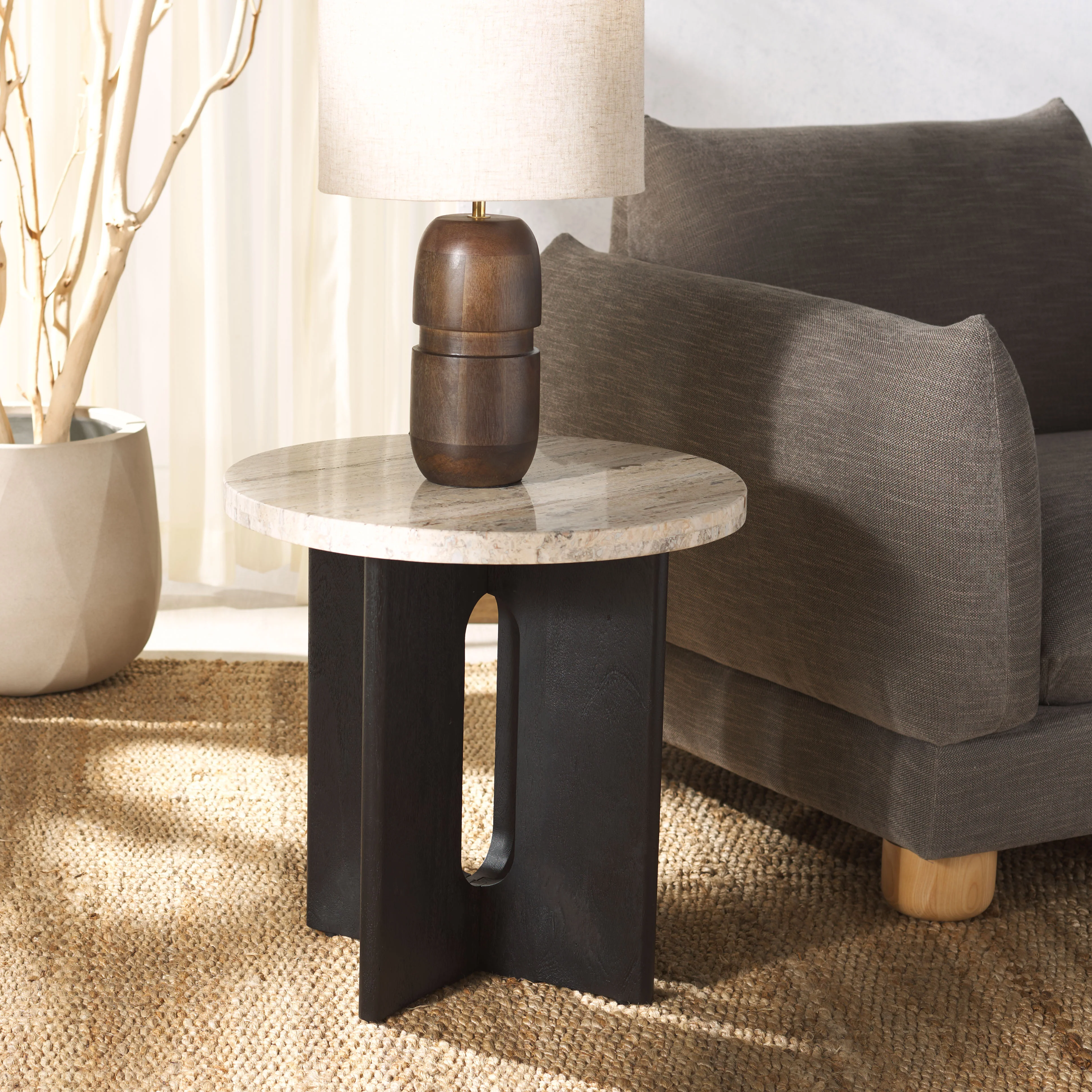 Shayna Travertine Accent Table - Image 3