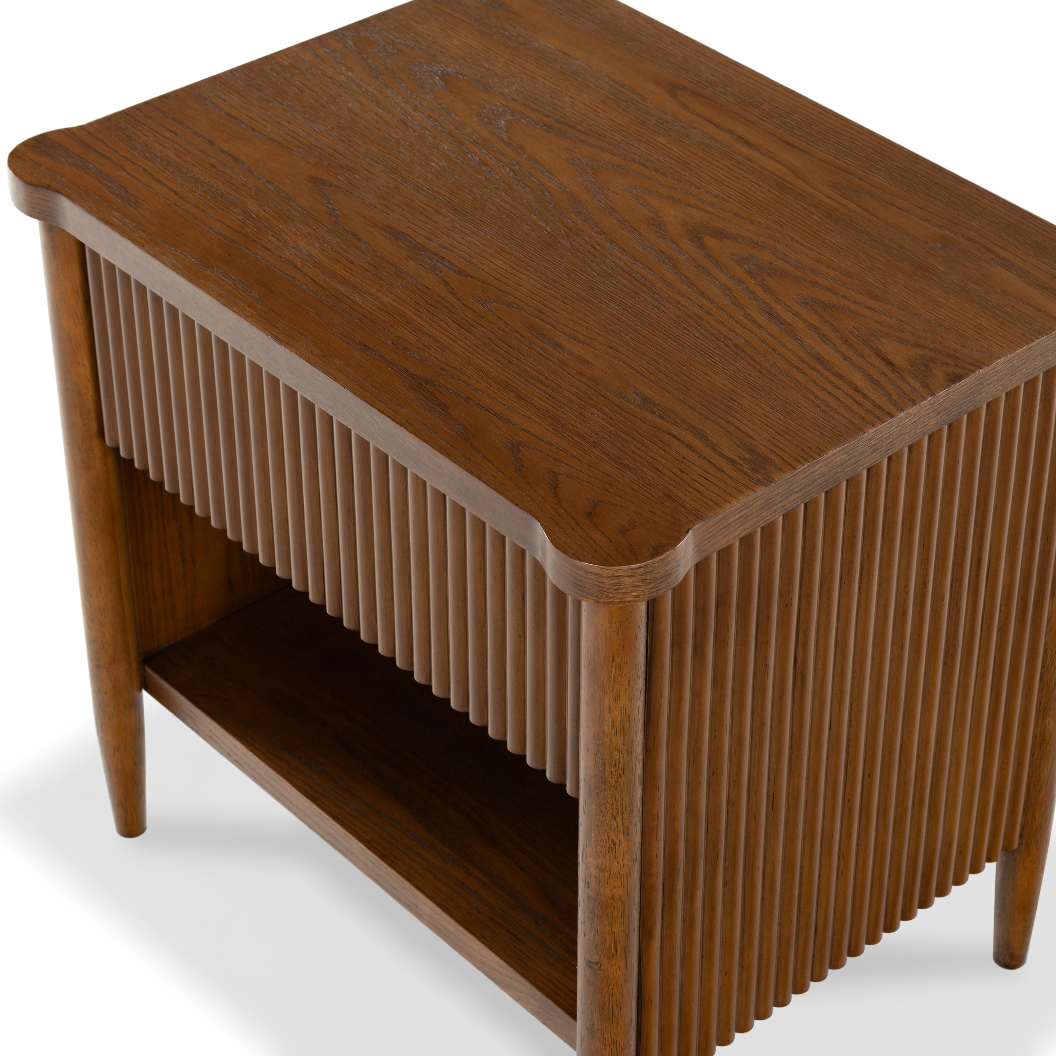 Shelbie 1 Drawer Reeded Nightstand - Image 15