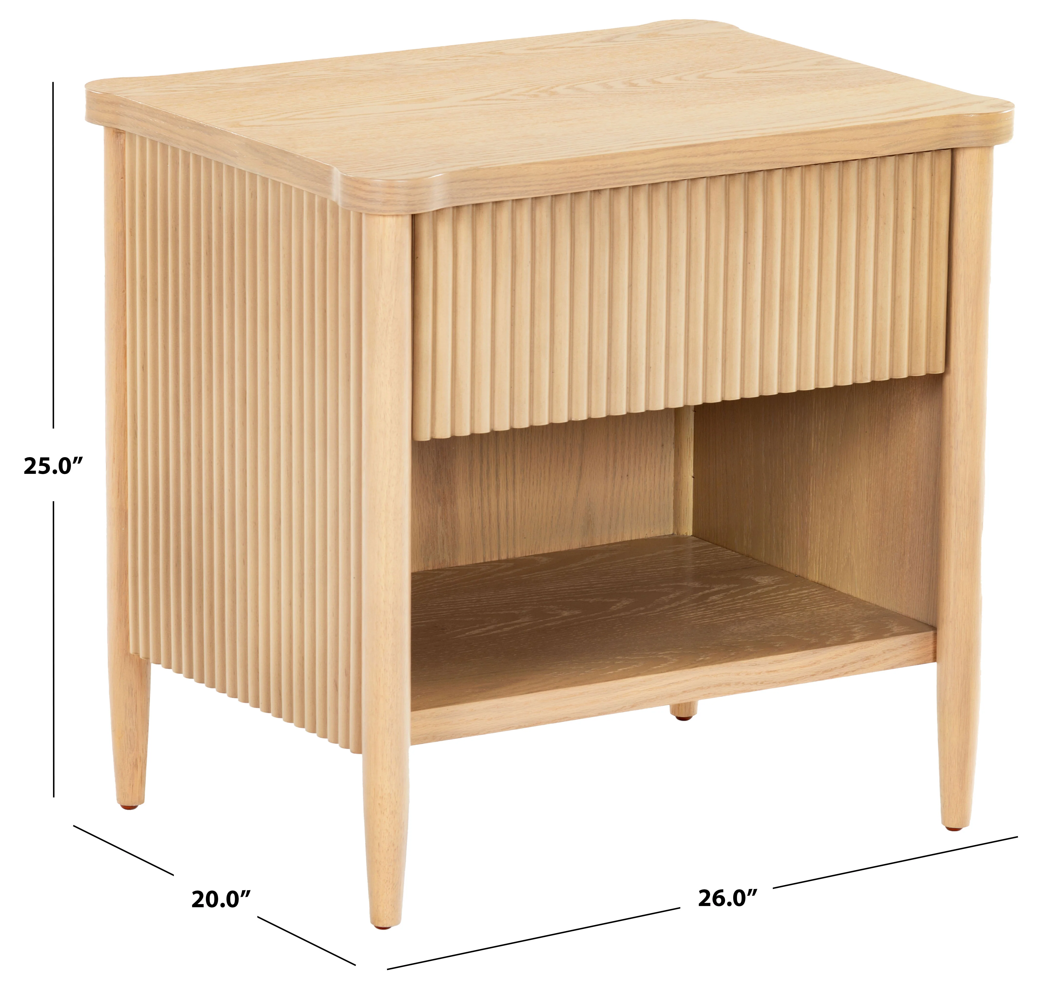 Shelbie 1 Drawer Reeded Nightstand - Image 19
