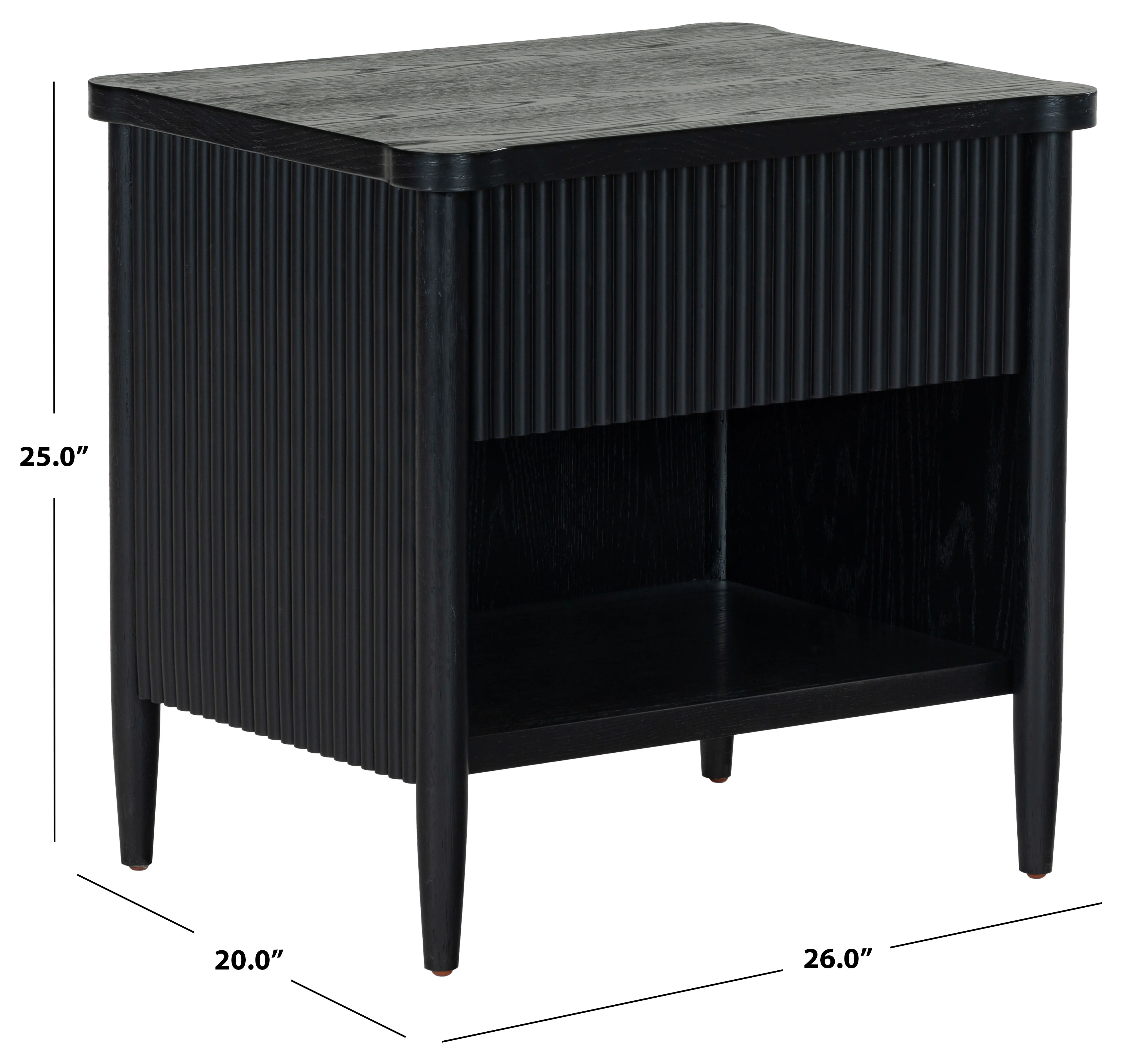 Shelbie 1 Drawer Reeded Nightstand - Image 20