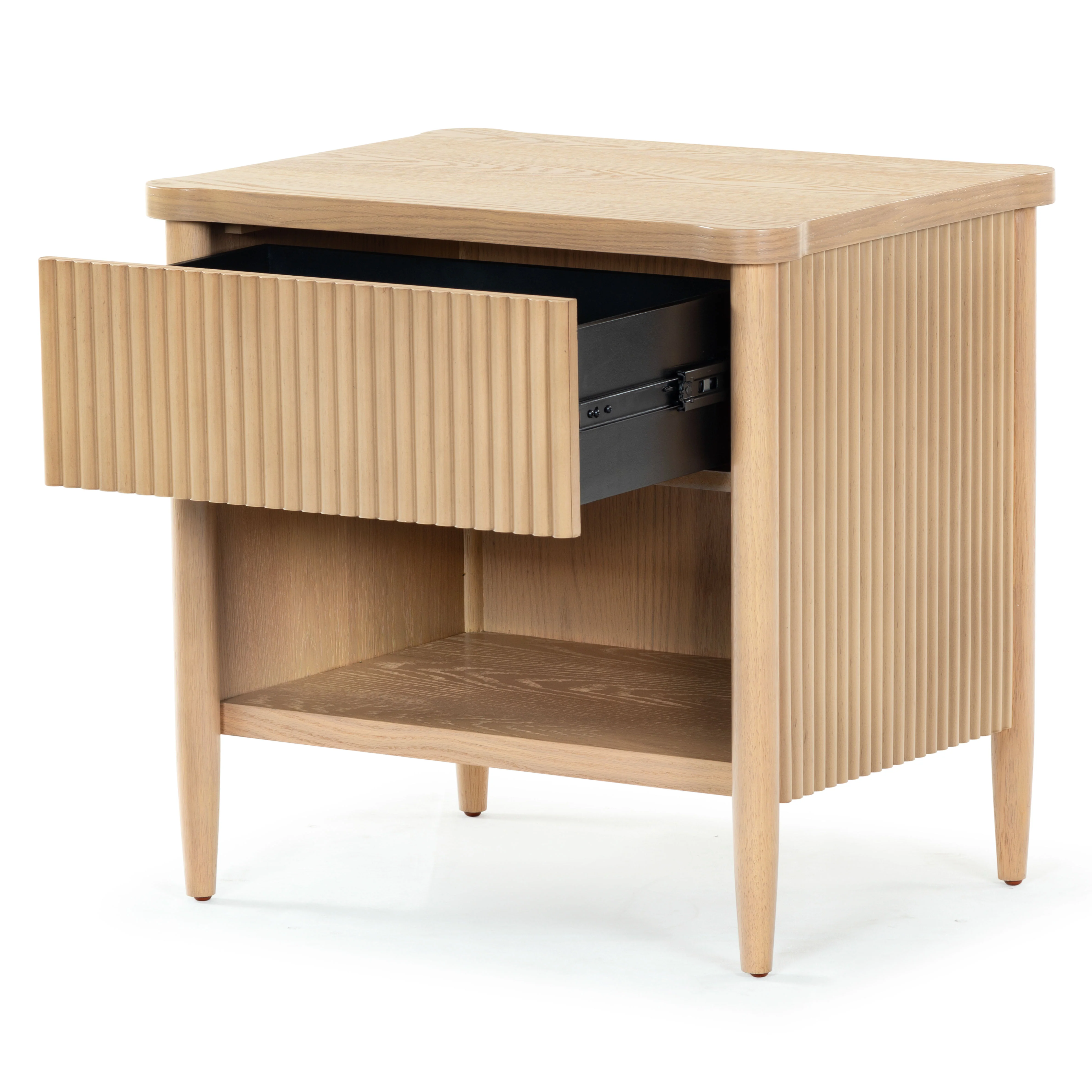 Shelbie 1 Drawer Reeded Nightstand - Image 22