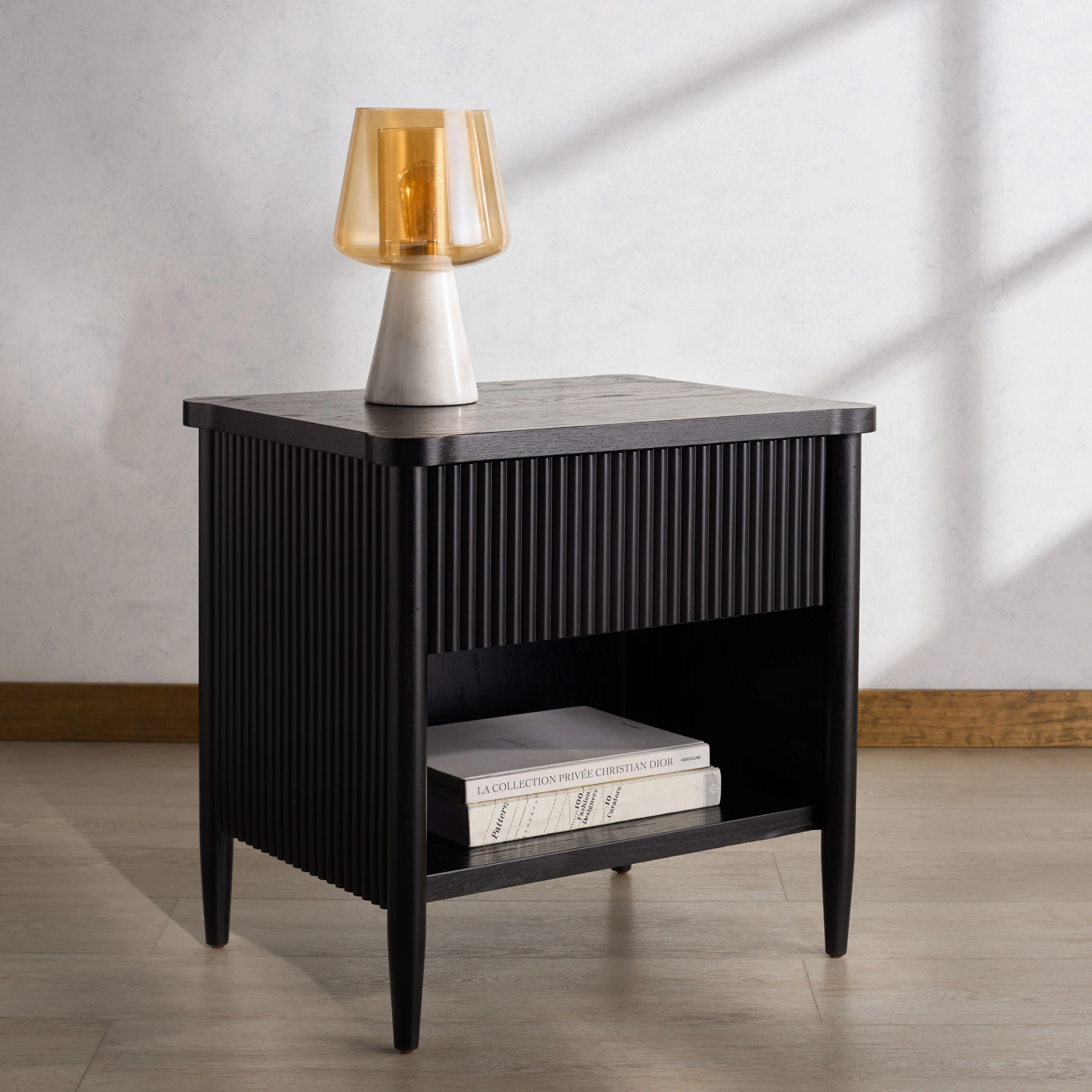 Shelbie 1 Drawer Reeded Nightstand - Image 5