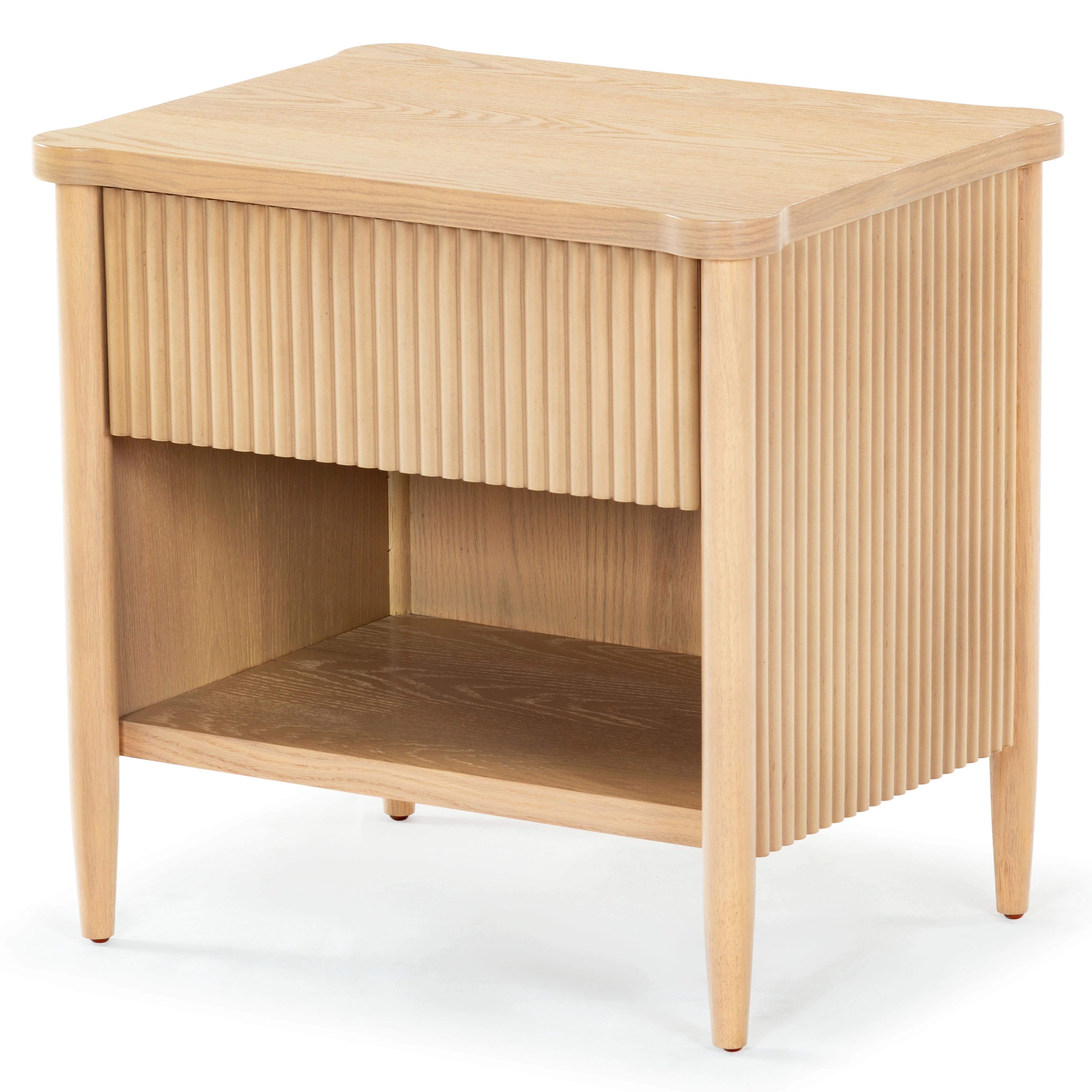 Shelbie 1 Drawer Reeded Nightstand - Image 7