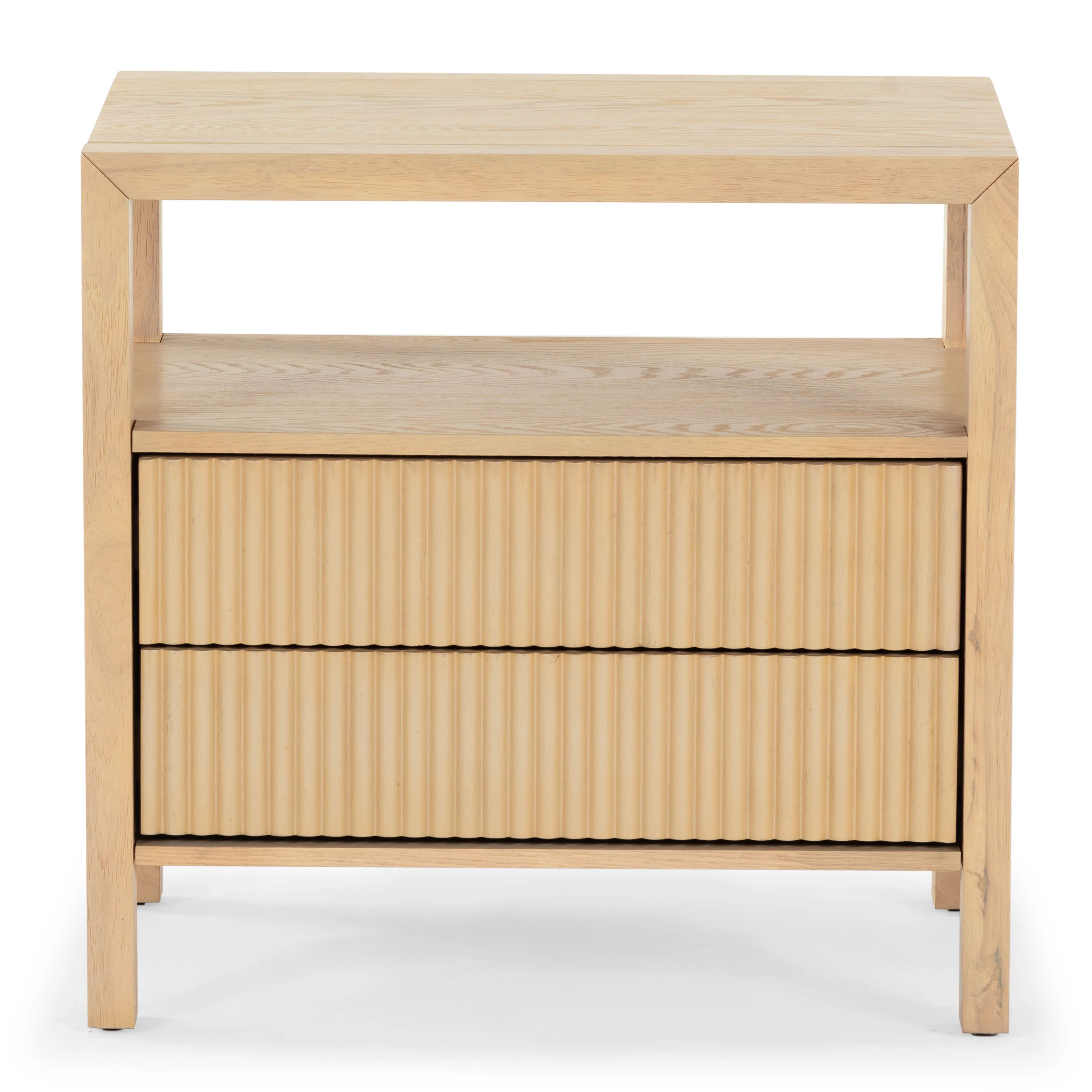 Shelbie 2 Drawer Reeded Nightstand - Image 11