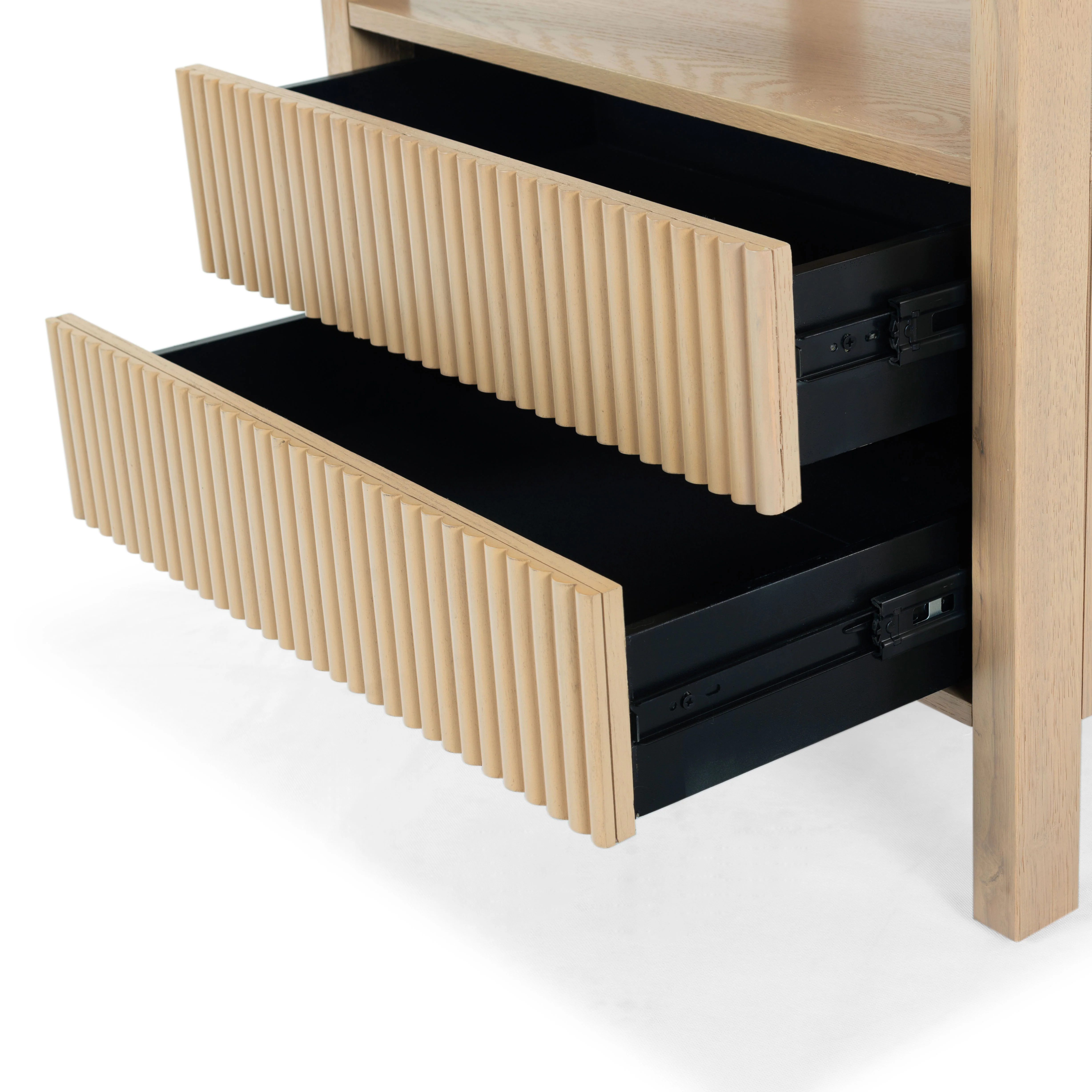 Shelbie 2 Drawer Reeded Nightstand - Image 16