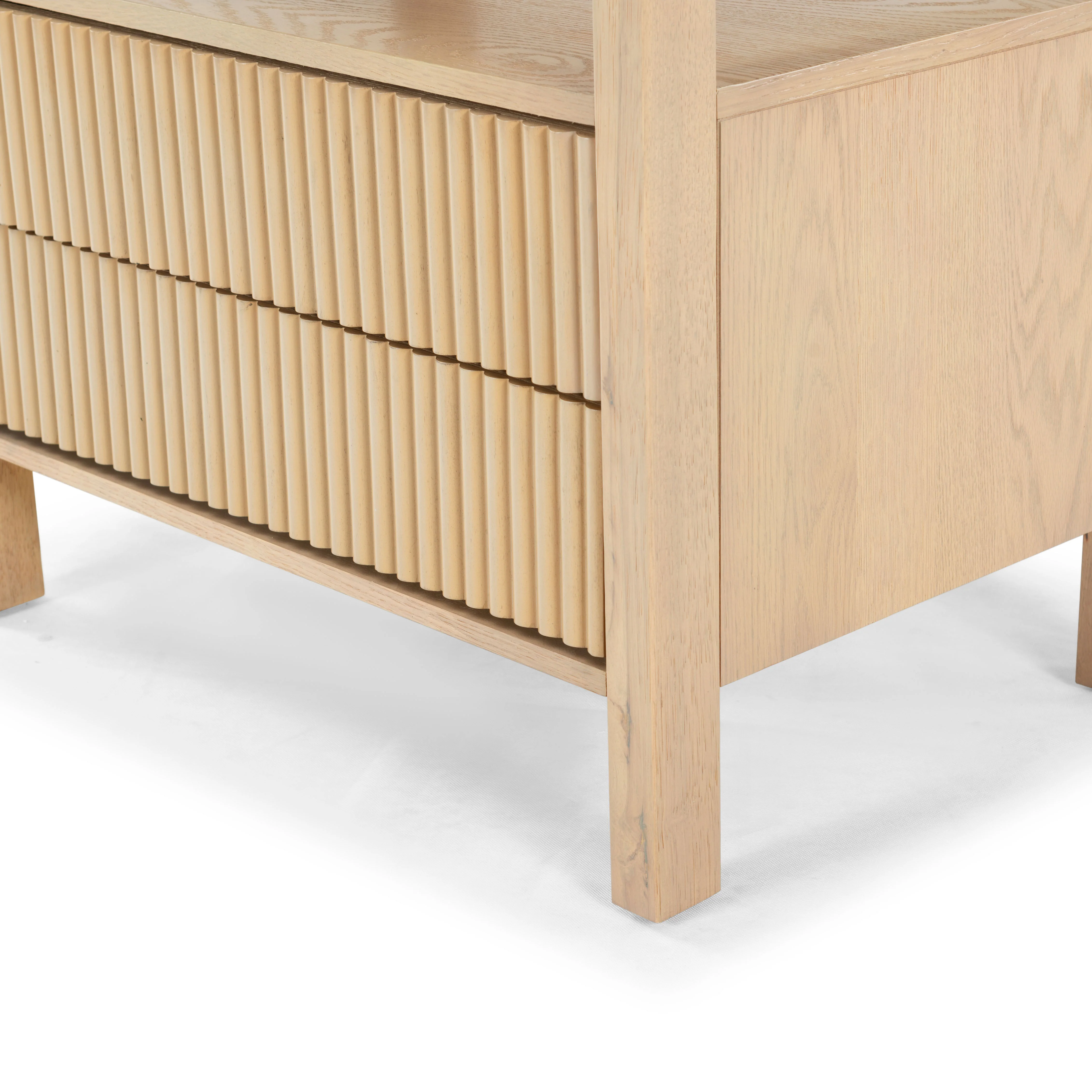 Shelbie 2 Drawer Reeded Nightstand - Image 17