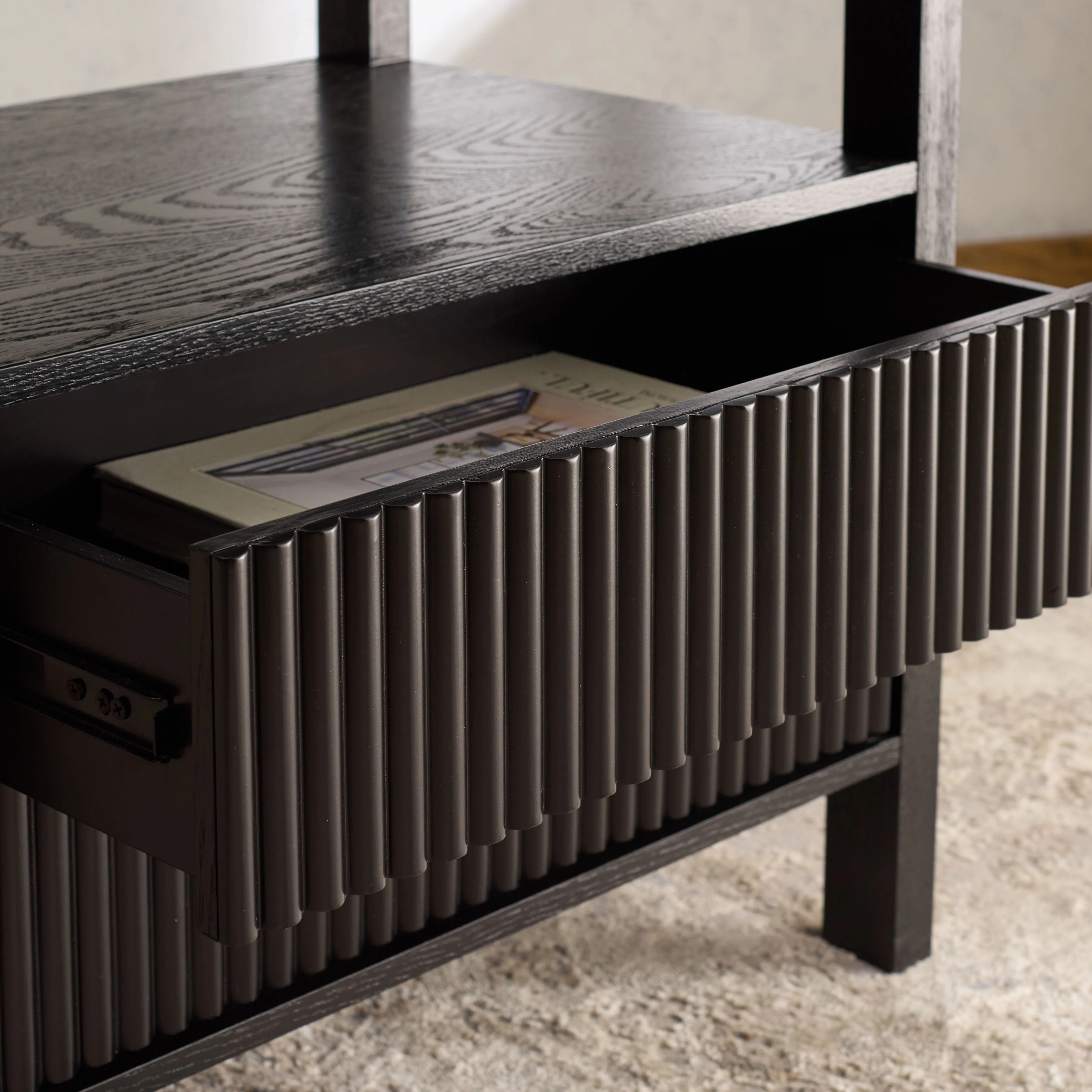 Shelbie 2 Drawer Reeded Nightstand - Image 25