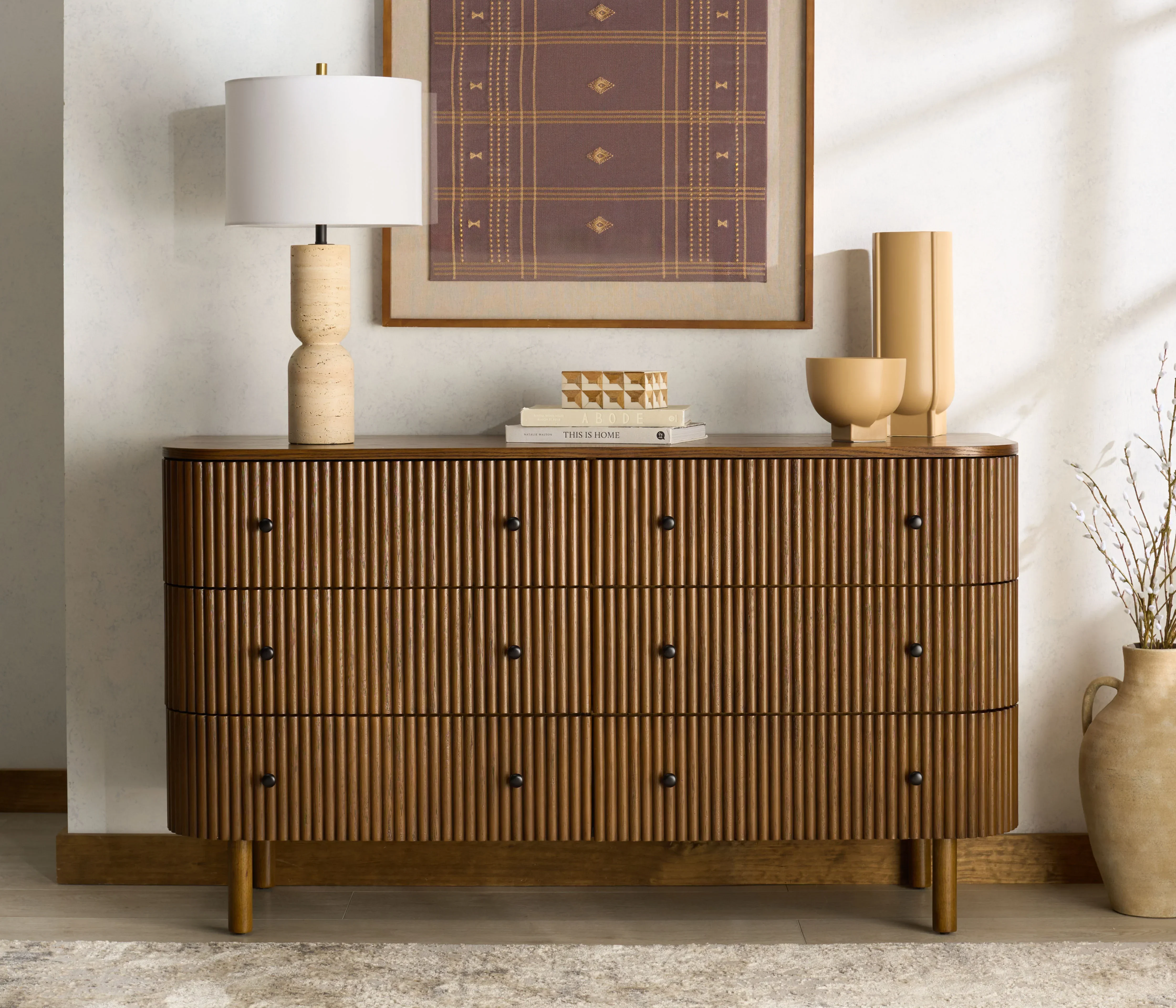 Shelbie 6 Drawer Reeded Dresser - Image 14